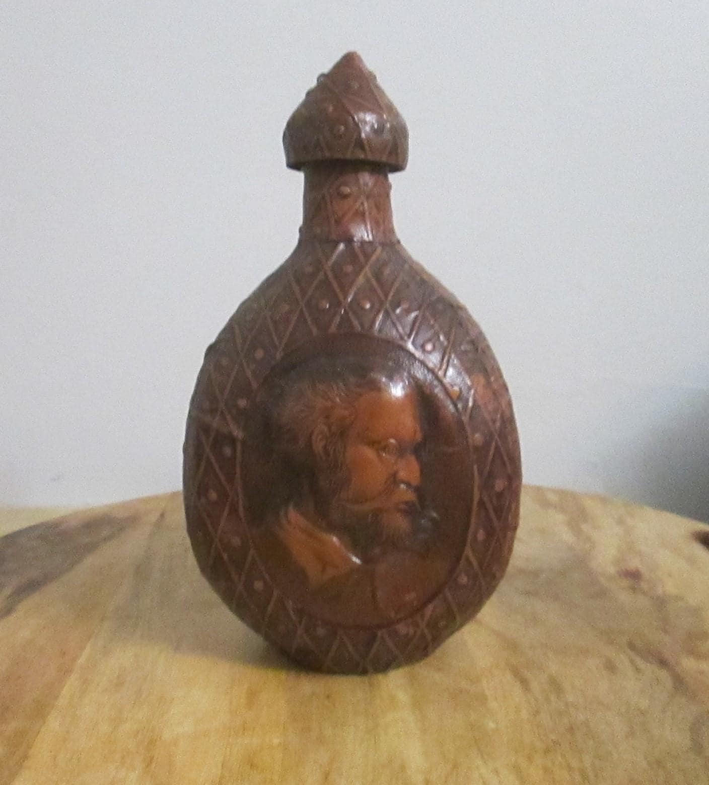 Vintage Leather Don Quixote Decanter Bottle