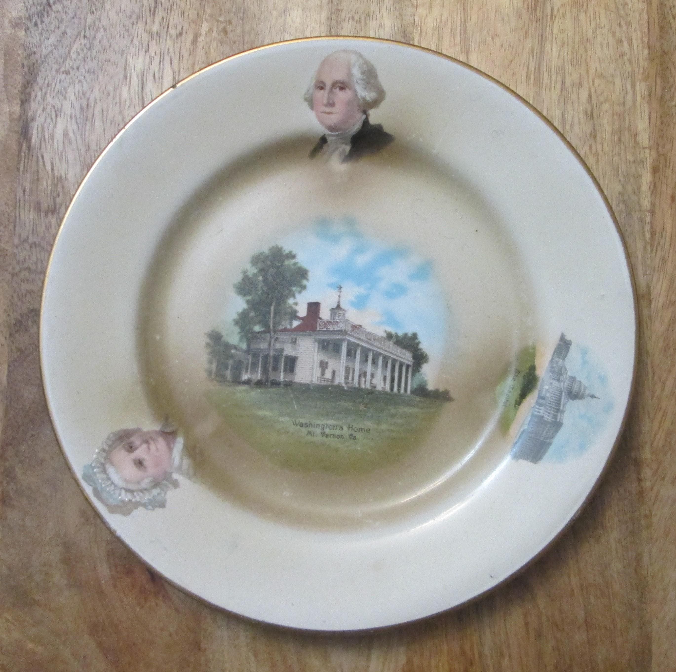 Antique Johnson Brothers George Washington Home Mt. Vernon Plate