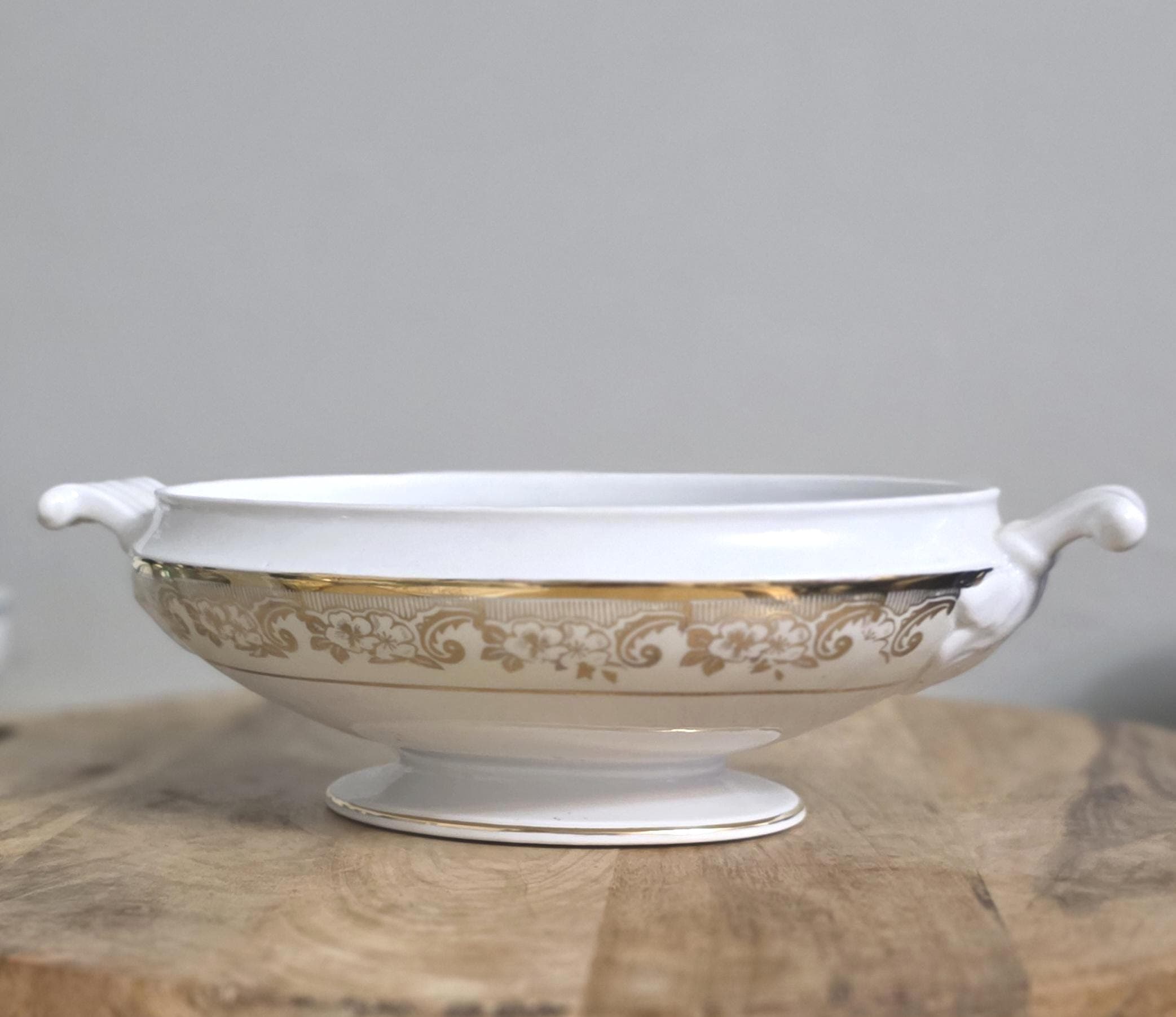 Vintage Royal Crown China 22Kt. Gold Pattern Tureen