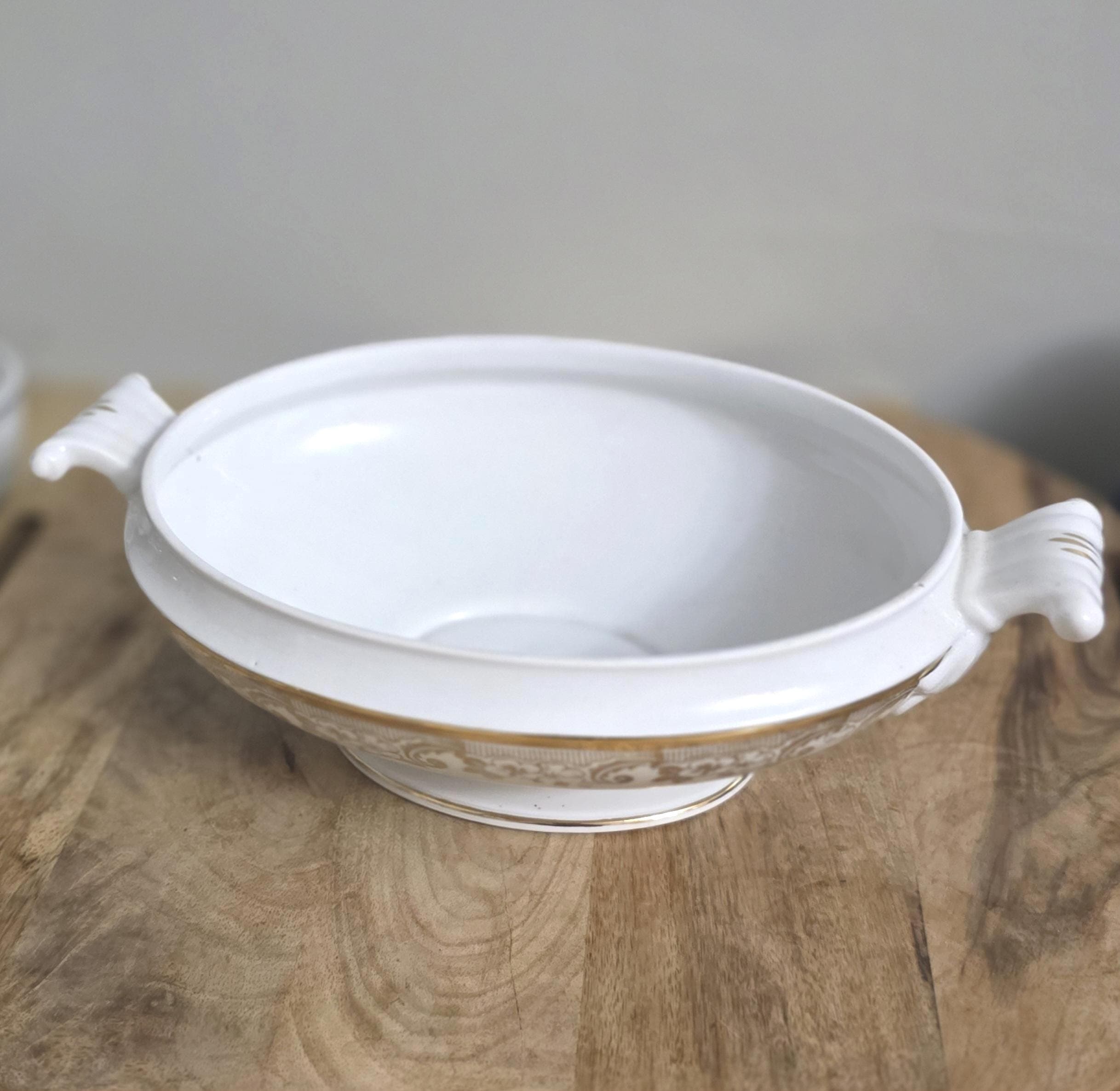 Vintage Royal Crown China 22Kt. Gold Pattern Tureen - Thumbnail 3