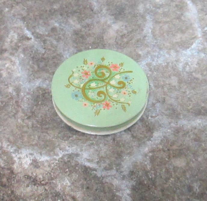 Vintage Metal Floral Compact