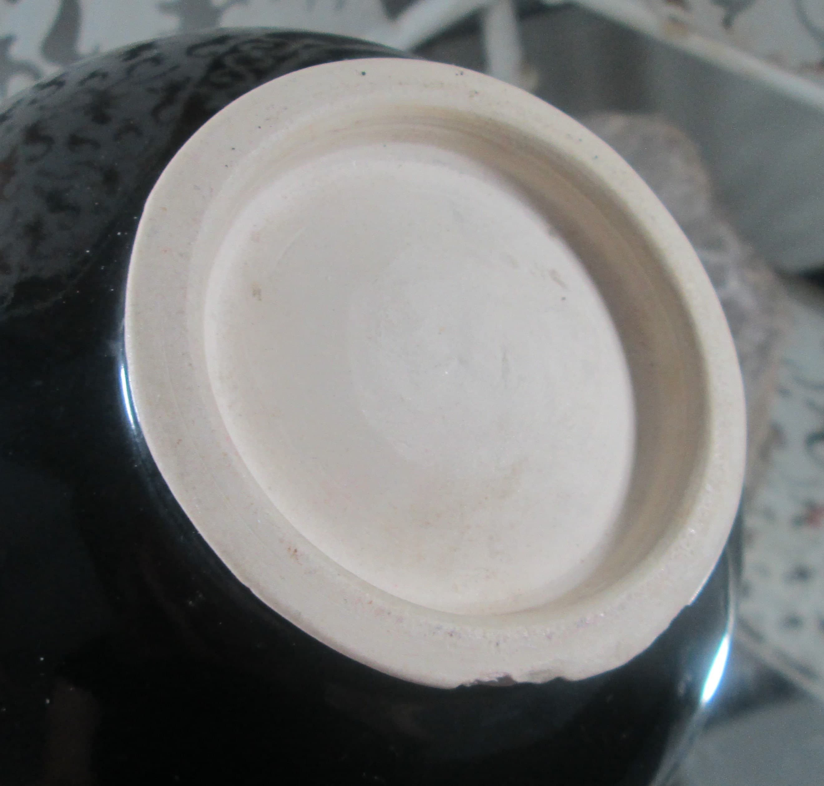 Vintage Black Japanese Pottery Bowl - Thumbnail 4