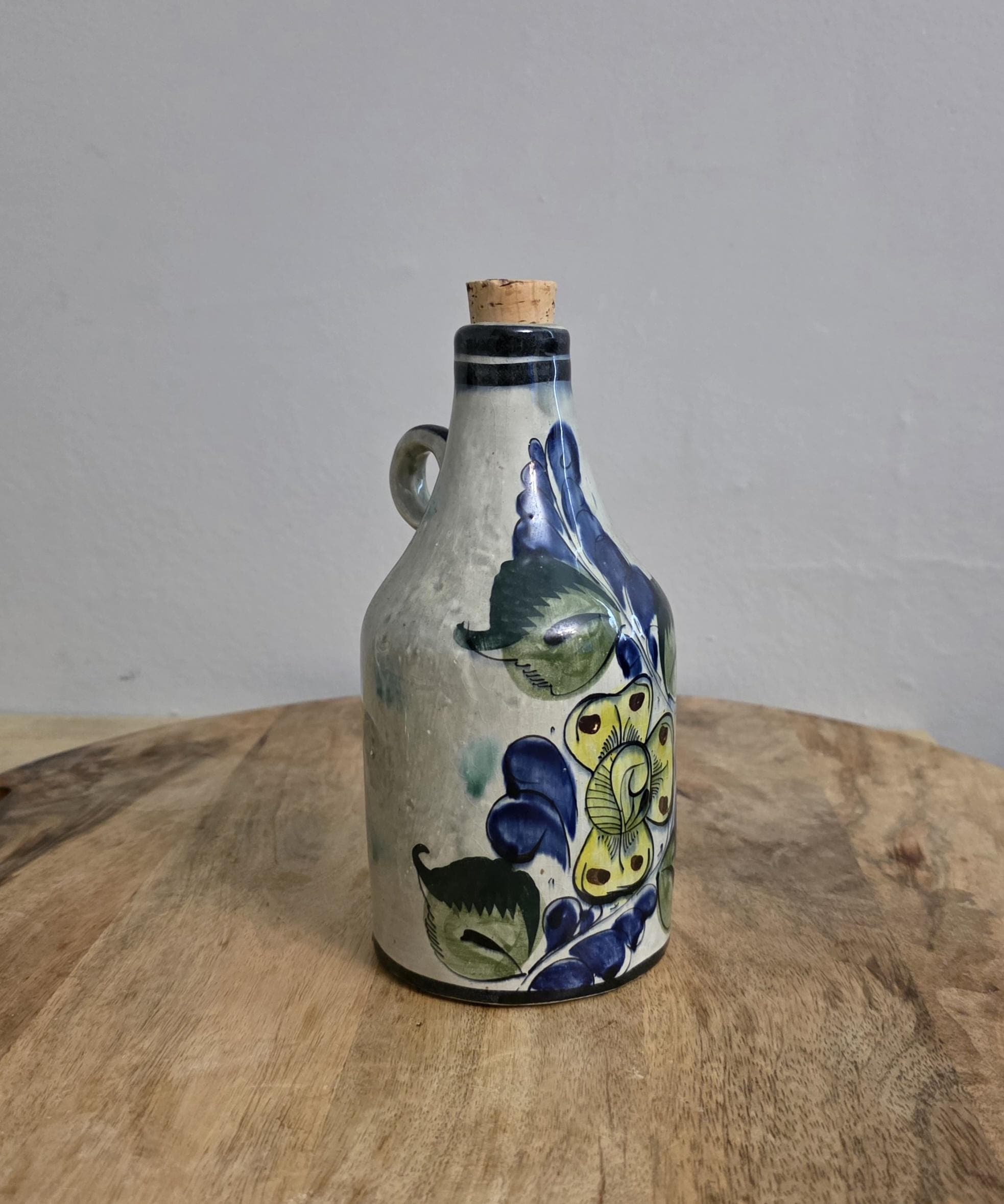 Vintage Tonala Mexico Pottery Corked Bottle - Thumbnail 2