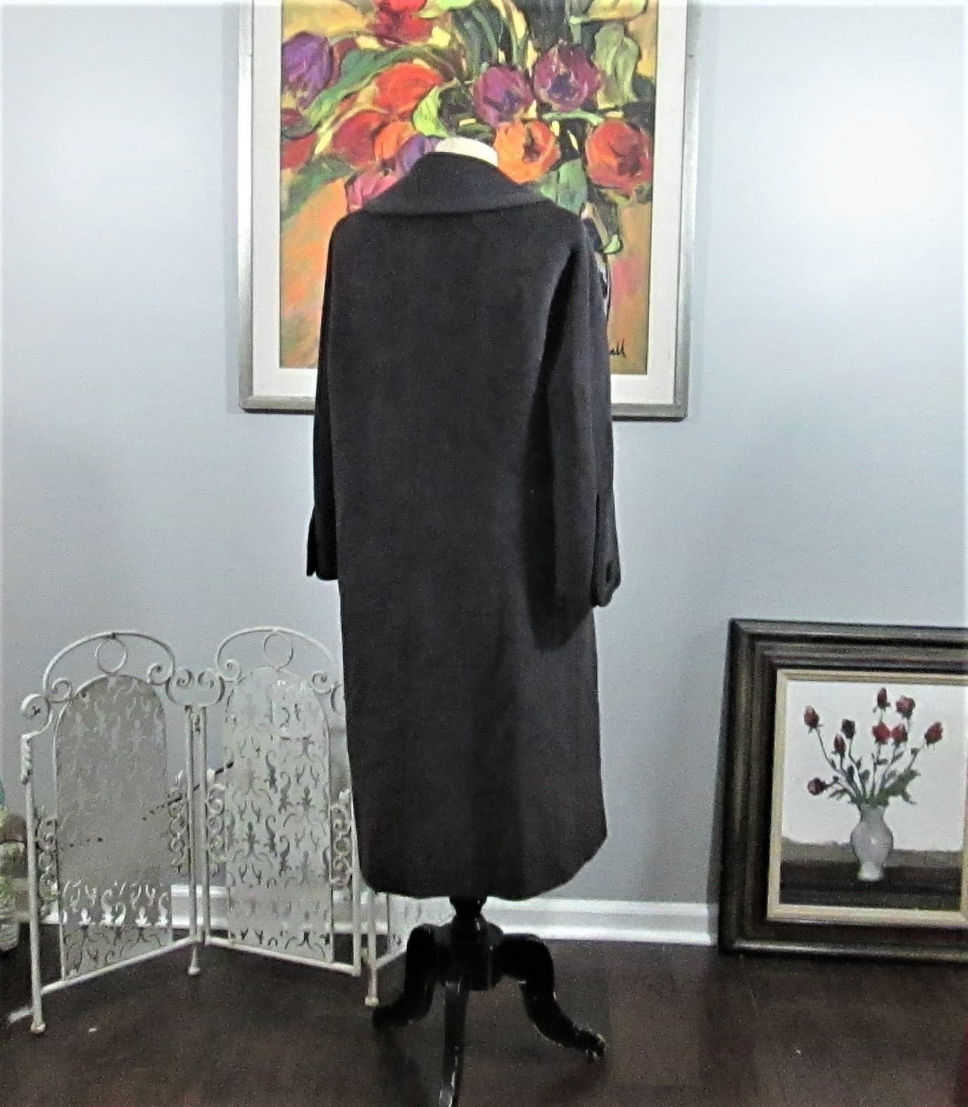 Vintage 1950's Mohair Beaded Coat - Thumbnail 4
