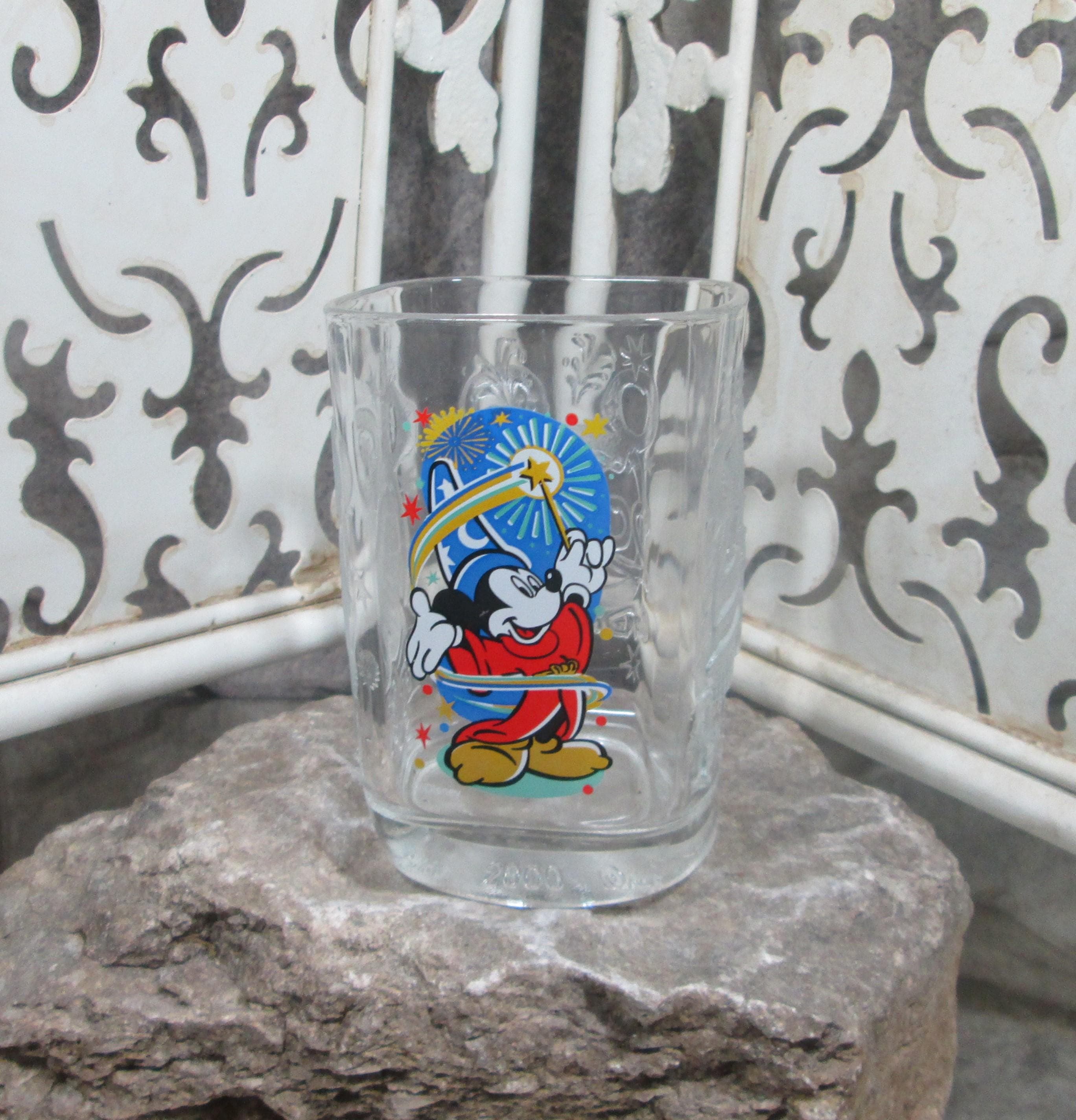 Vintage Mickey Mouse Epcot Center Embossed Drinking Glass