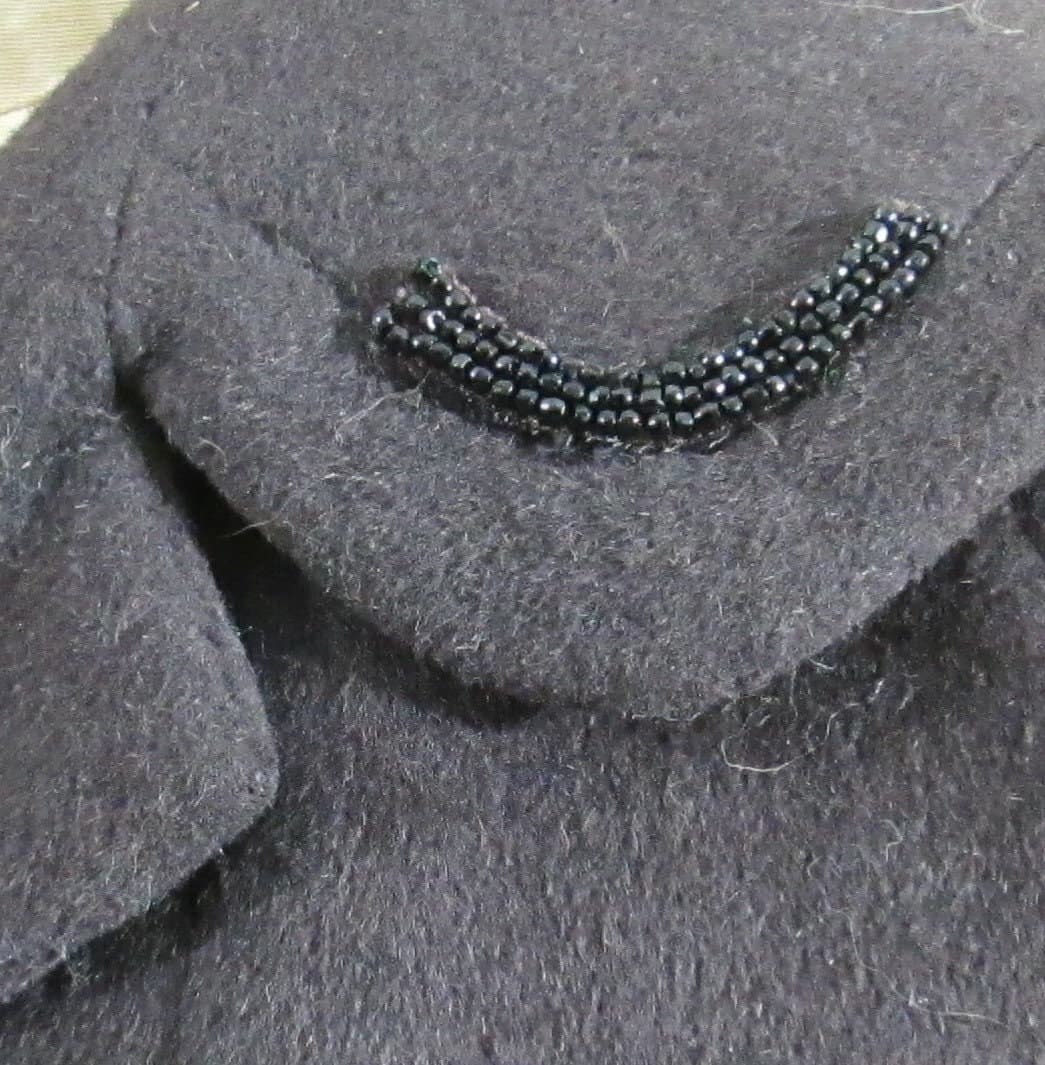 Vintage 1950's Mohair Beaded Coat - Thumbnail 3
