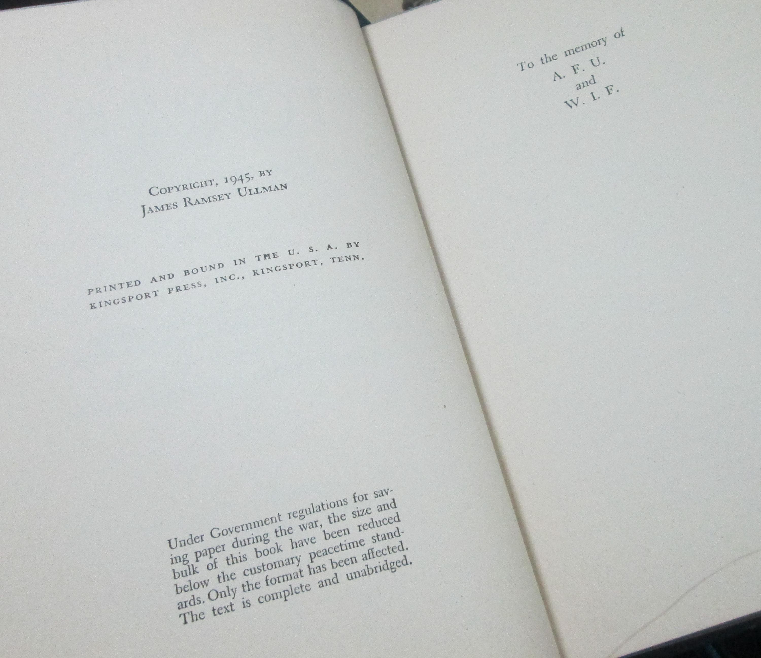 White Tower by James Ramsey Ullman, 1945, Vintage Book - Thumbnail 4