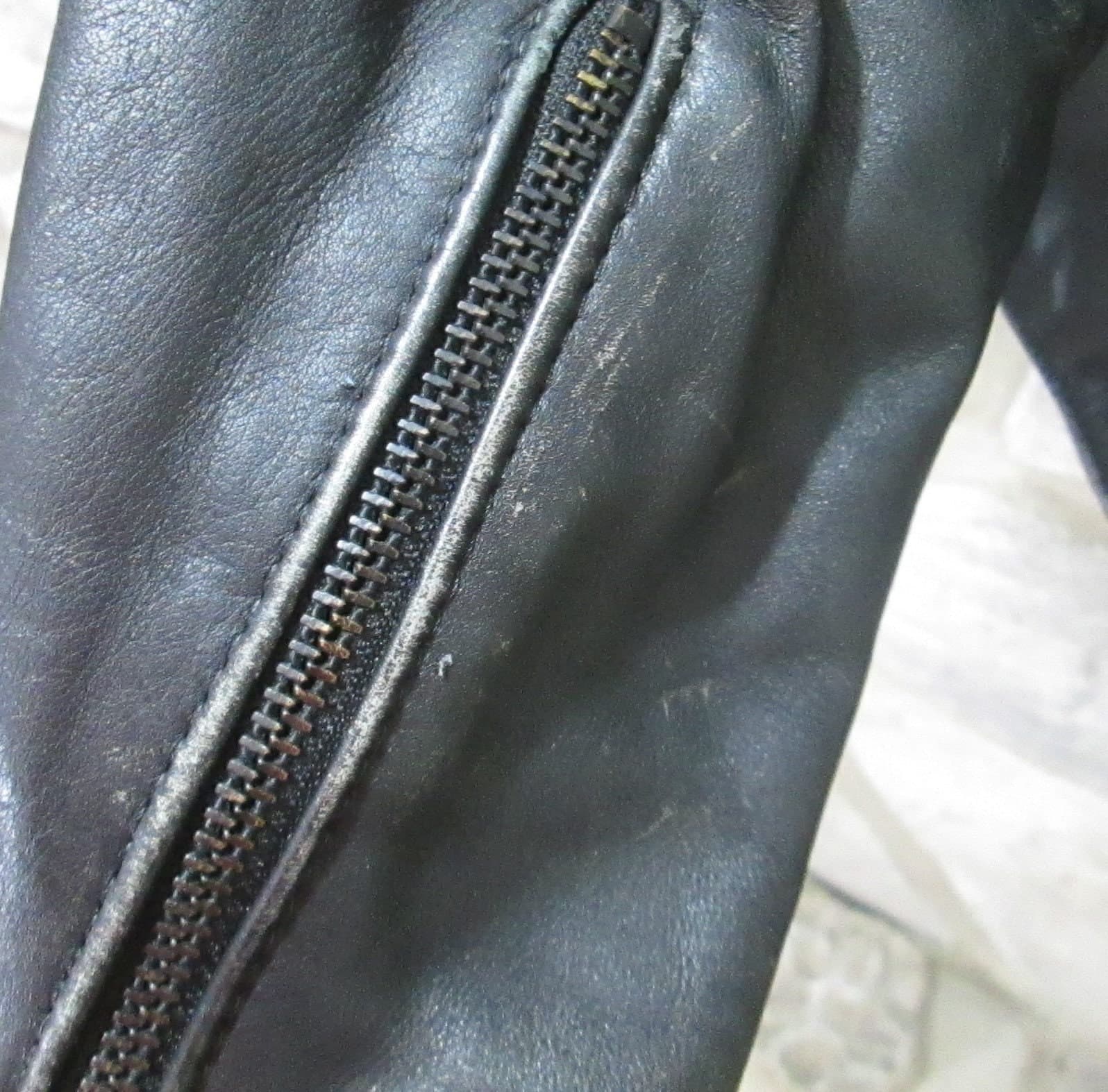 Vintage Black Leather Fringe & Cutout Roses Leather Jacket - Thumbnail 5