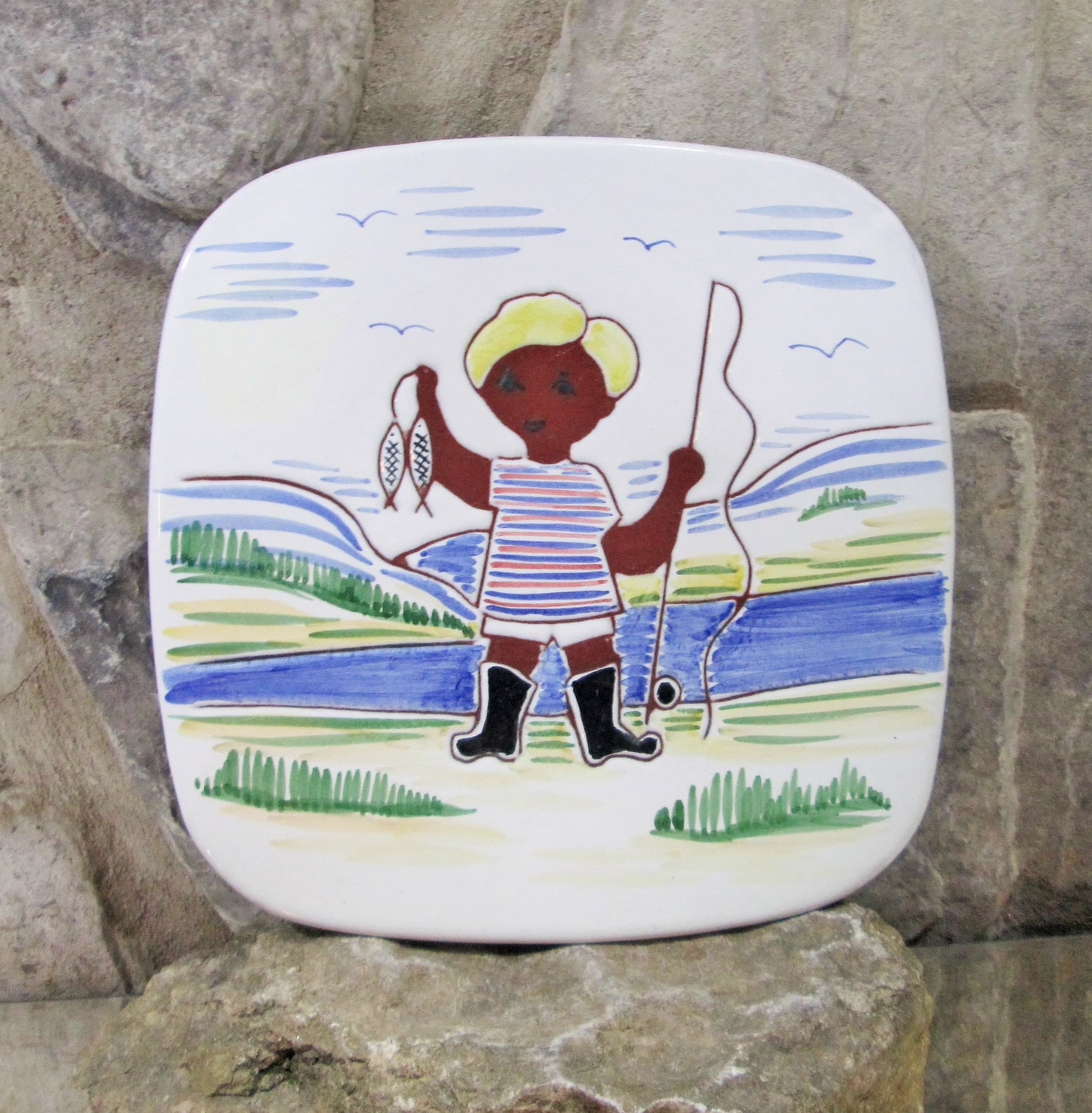 Vintage Norwegian Pottery Mid-Century Plate