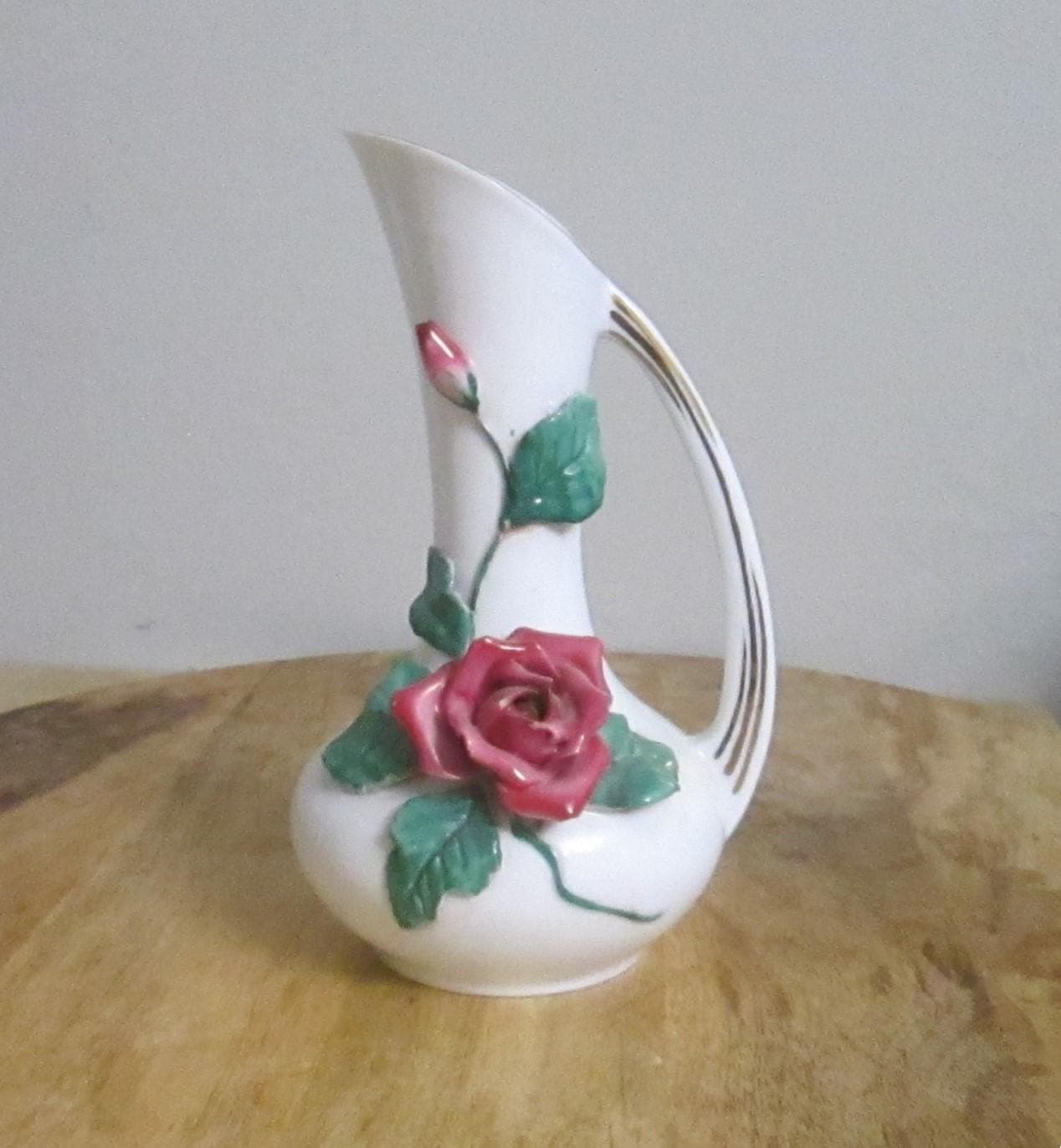 Vintage Lefton China Rose Pitcher