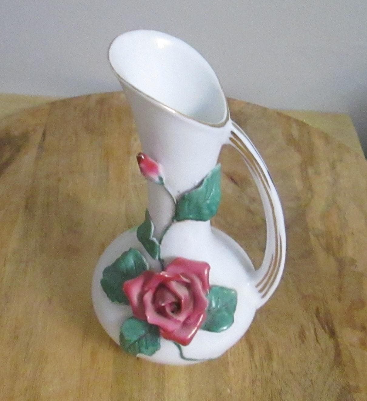 Vintage Lefton China Rose Pitcher - Thumbnail 2