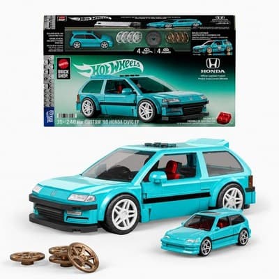 Hot Wheels Mattel Brick Shop Custom ’90 Honda Civic EF - NEW FAST SHIP