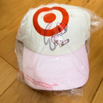 Pokemon x Target Mew Trainer Cap Pink White ADJUSTABLE IN HAND FAST SHIP - Thumbnail 2