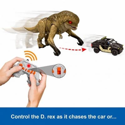 Jurassic World Rebirth Track N Chomp Distortus Rex RC Set - New in Box - Thumbnail 5