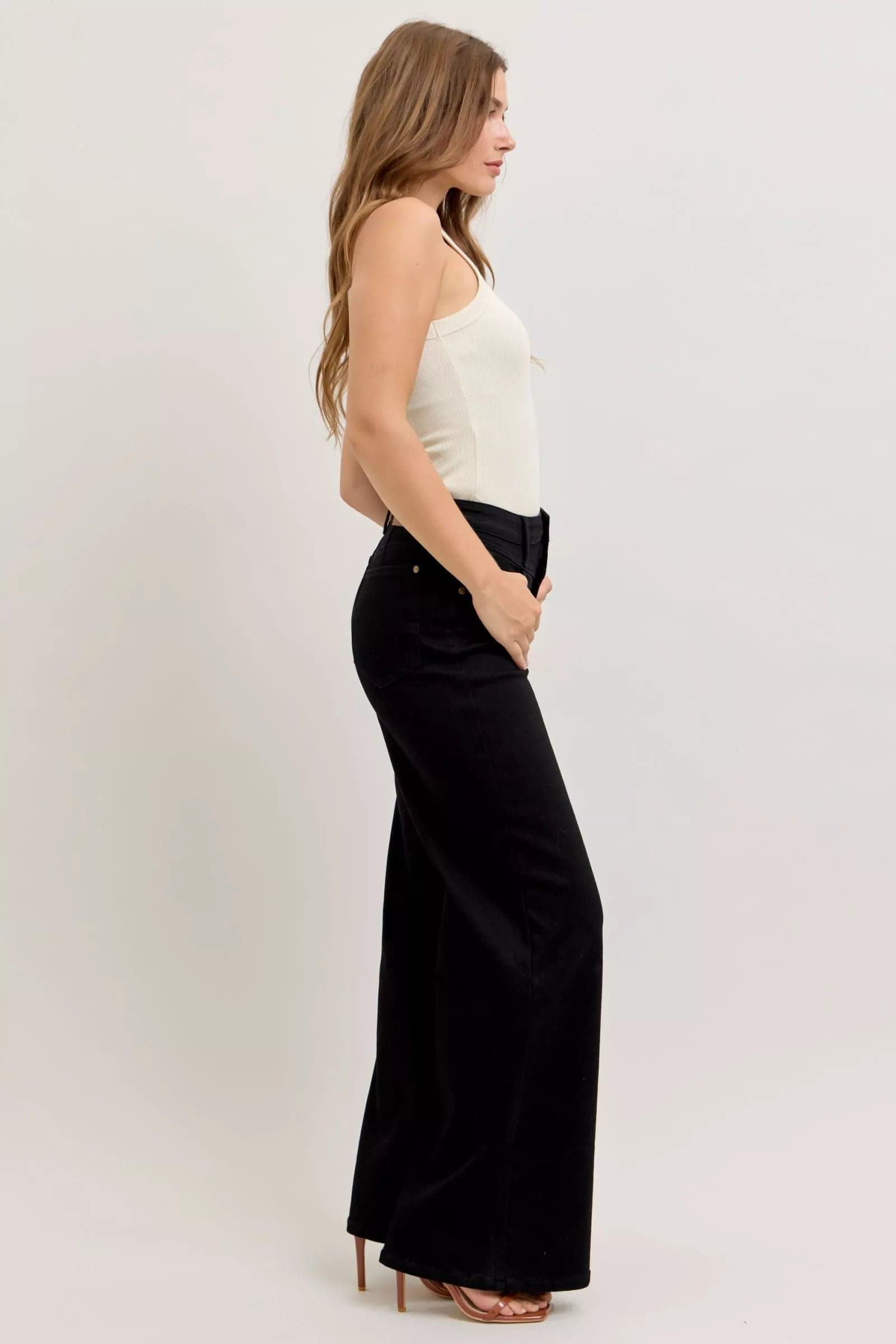 Judy Blue High-Waisted Wide Leg Jeans - BK / 7(28) - Thumbnail 6