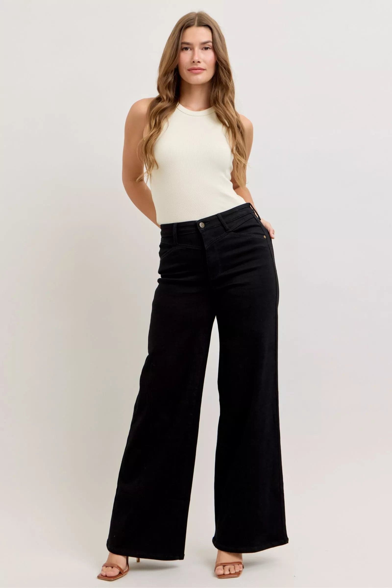 Judy Blue High-Waisted Wide Leg Jeans - BK / 1(25) - Thumbnail 5