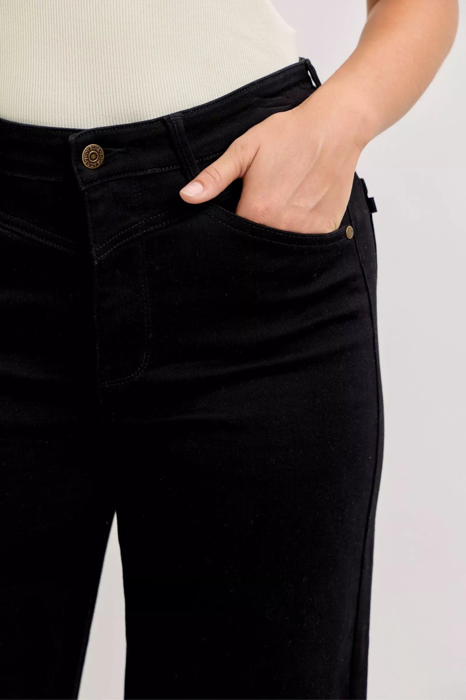 Judy Blue High-Waisted Wide Leg Jeans - BK / 1(25) - Thumbnail 9