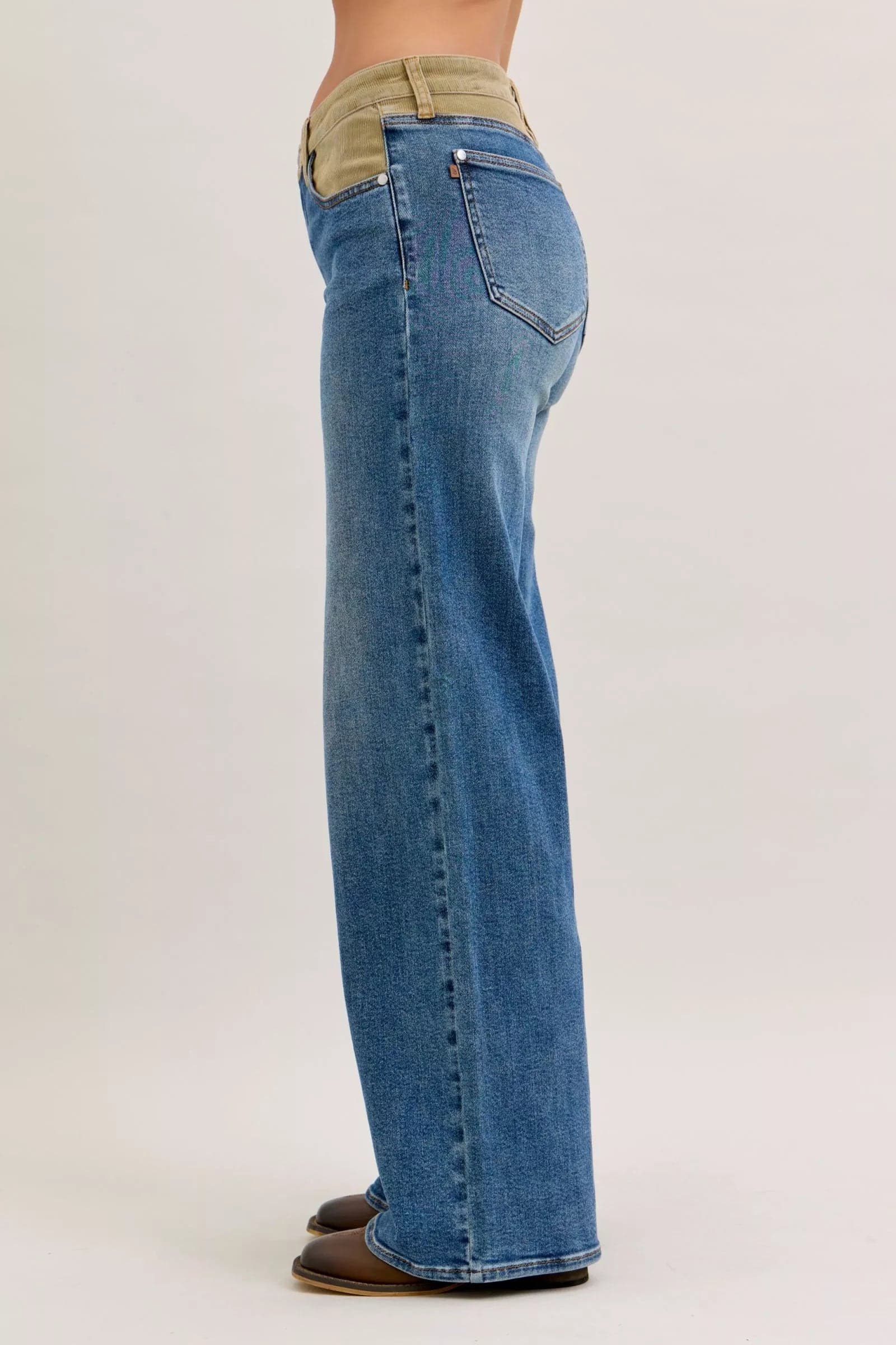 Judy Blue MR Column Straight Jeans with Corduroy Waist - MD / 5(27) - Thumbnail 3