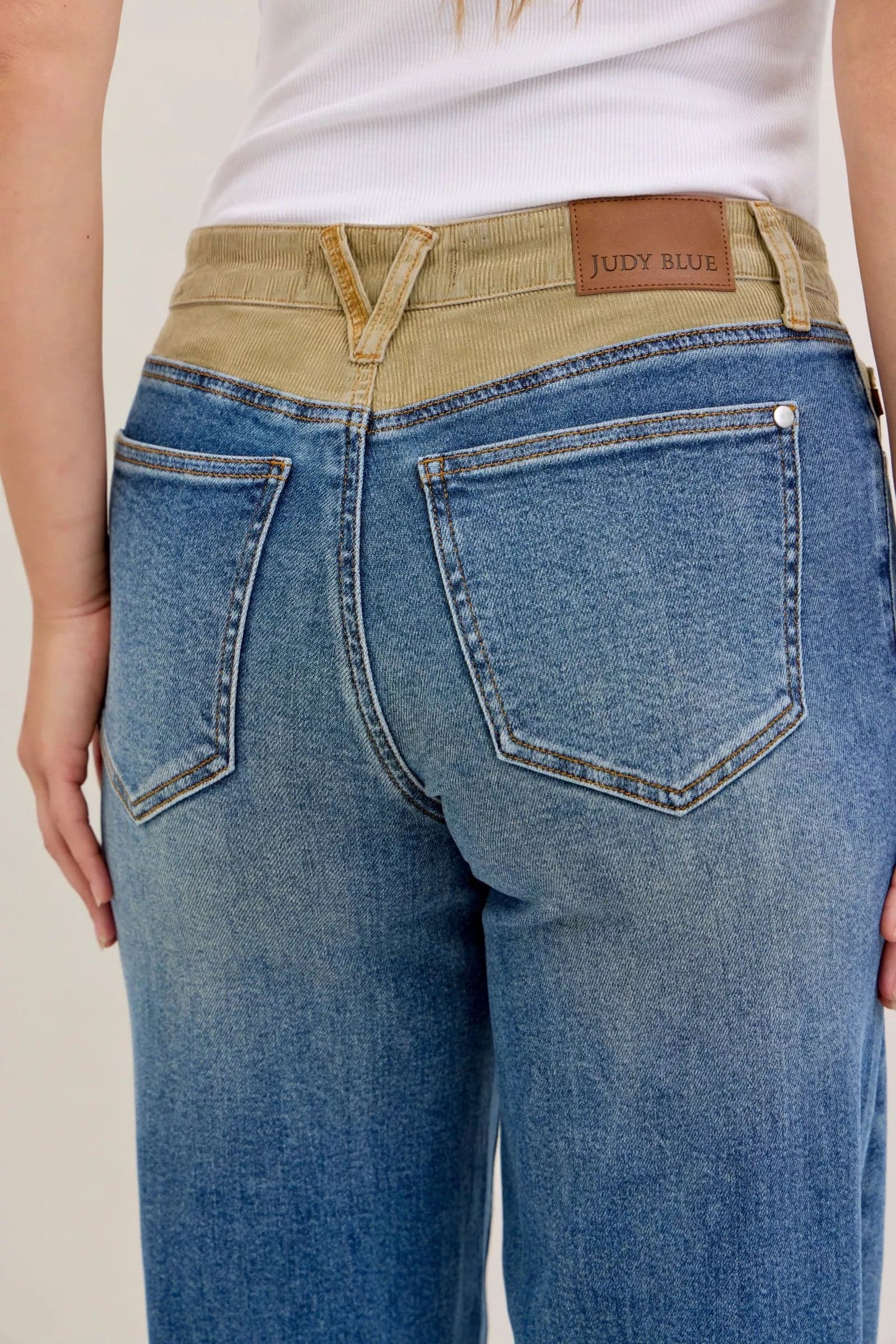 Judy Blue MR Column Straight Jeans with Corduroy Waist - MD / 9(29) - Thumbnail 10