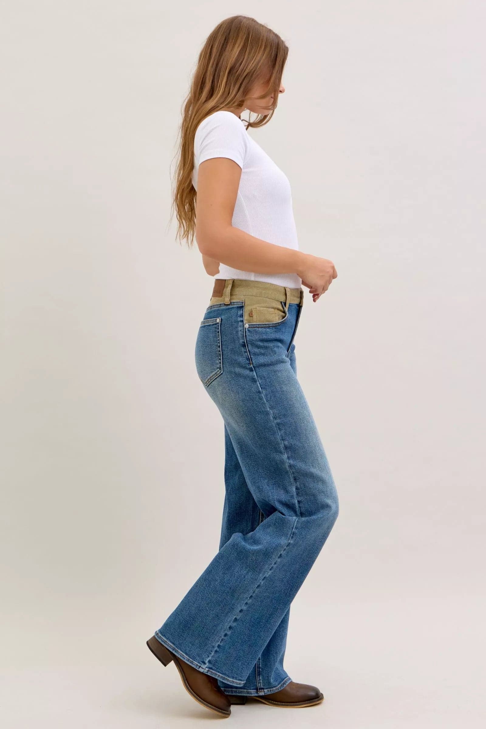 Judy Blue MR Column Straight Jeans with Corduroy Waist - MD / 11(30) - Thumbnail 6