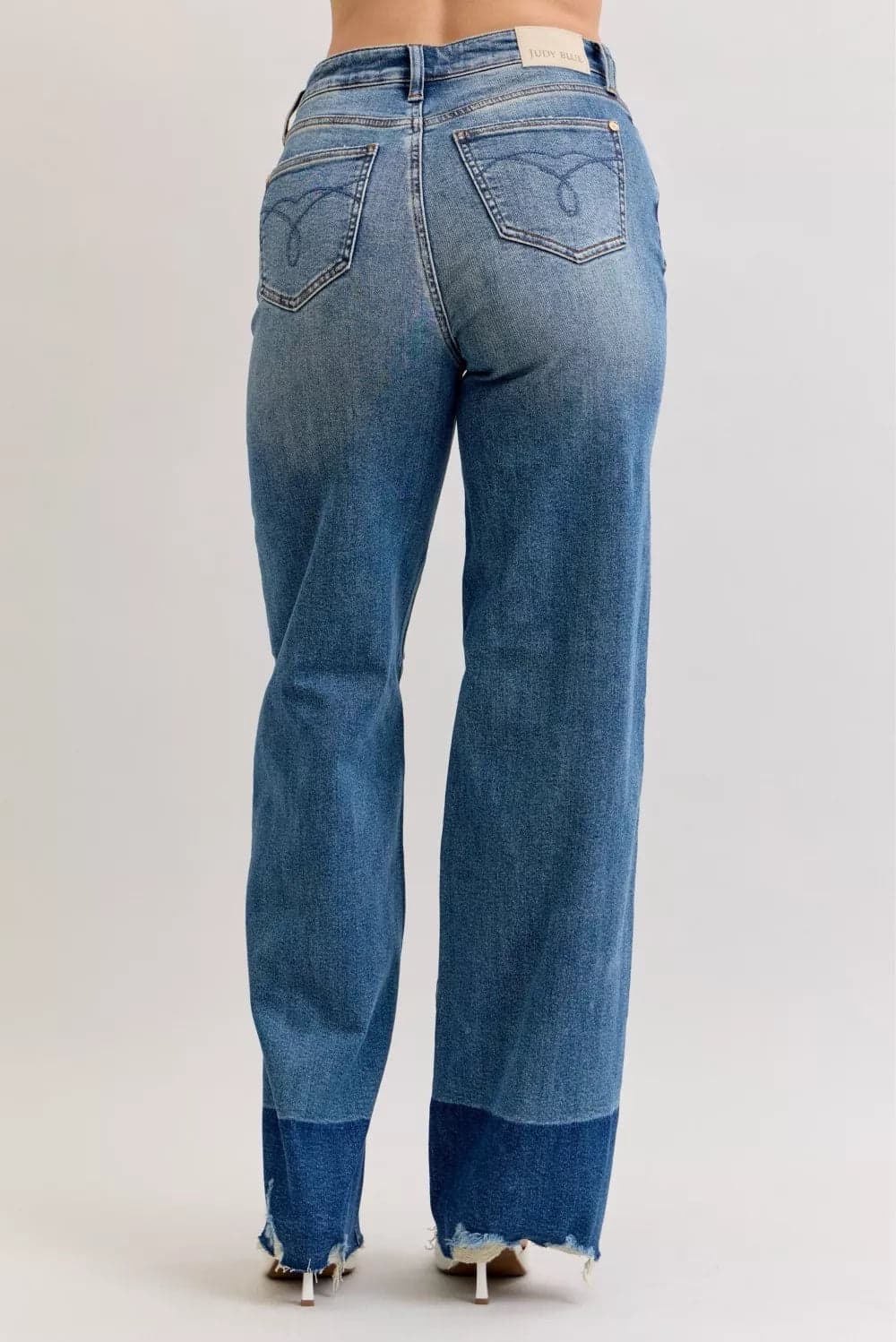 Judy Blue Raw Hem High Waist Column Straight Jeans - DK / 0(24) - Thumbnail 5