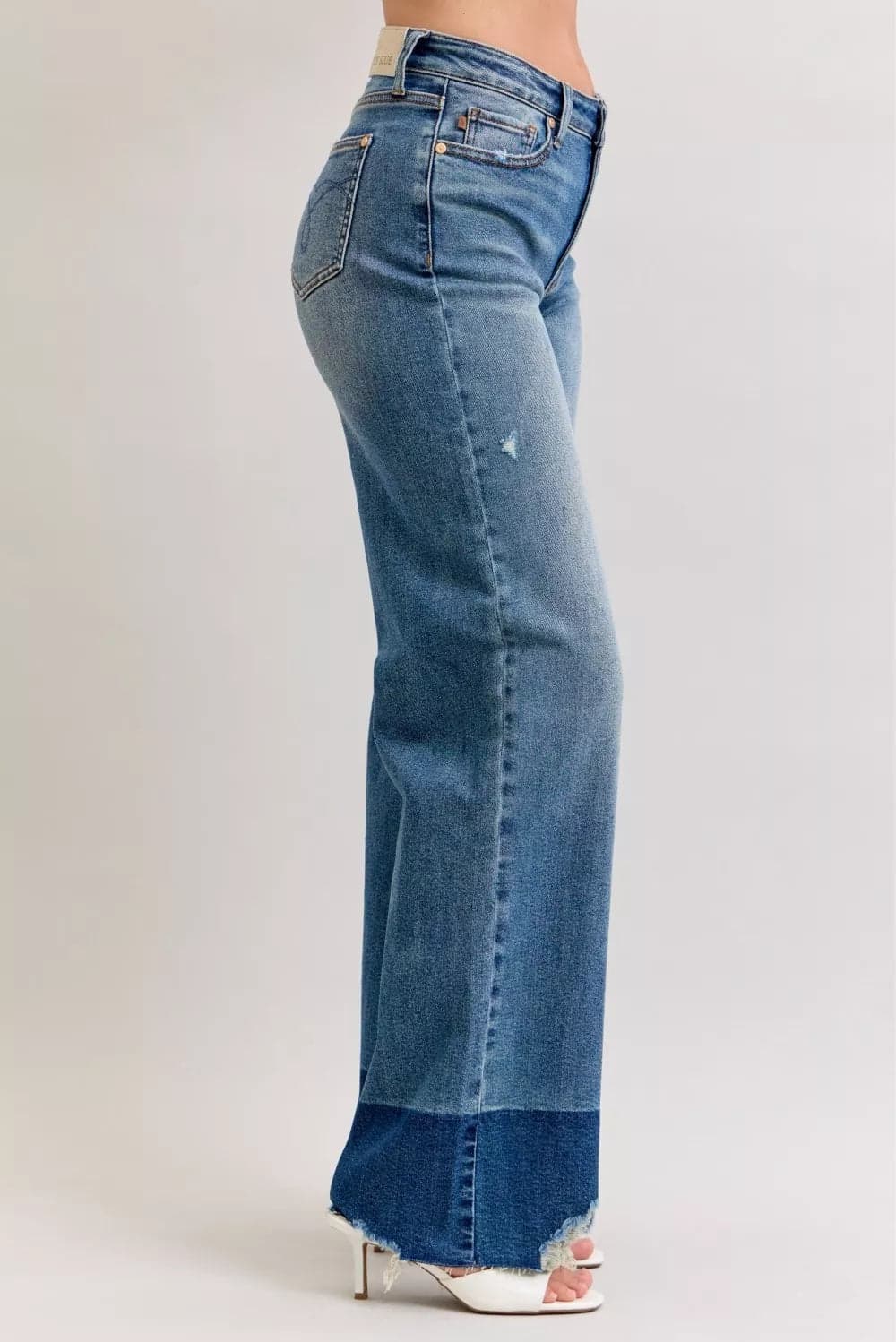 Judy Blue Raw Hem High Waist Column Straight Jeans - DK / 3(26) - Thumbnail 2