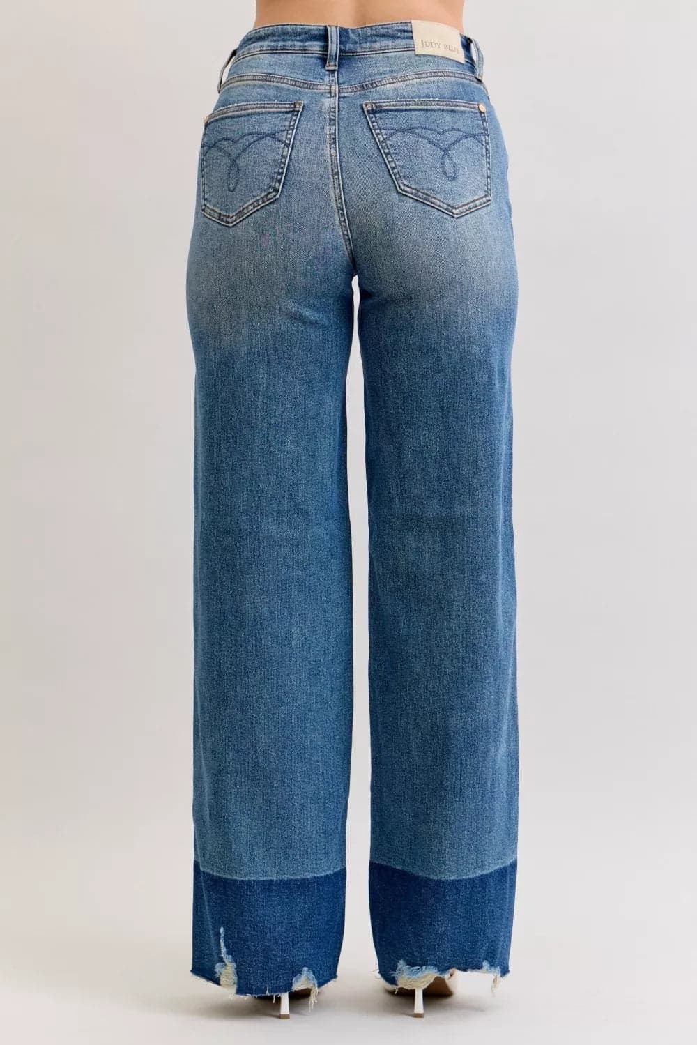 Judy Blue Raw Hem High Waist Column Straight Jeans - DK / 11(30) - Thumbnail 4