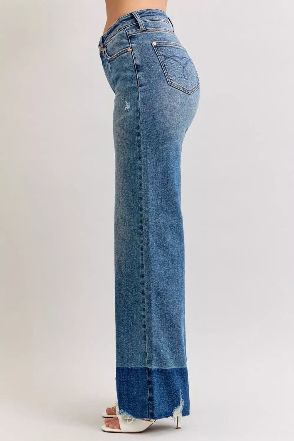 Judy Blue Raw Hem High Waist Column Straight Jeans - DK / 9(29) - Thumbnail 6