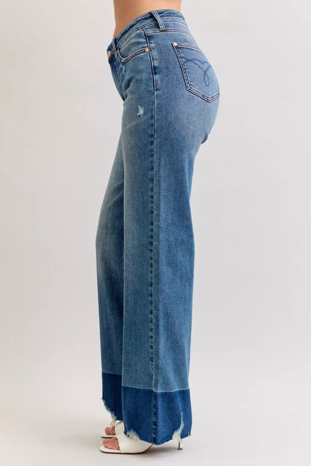 Judy Blue Raw Hem High Waist Column Straight Jeans - DK / 5(27) - Thumbnail 7
