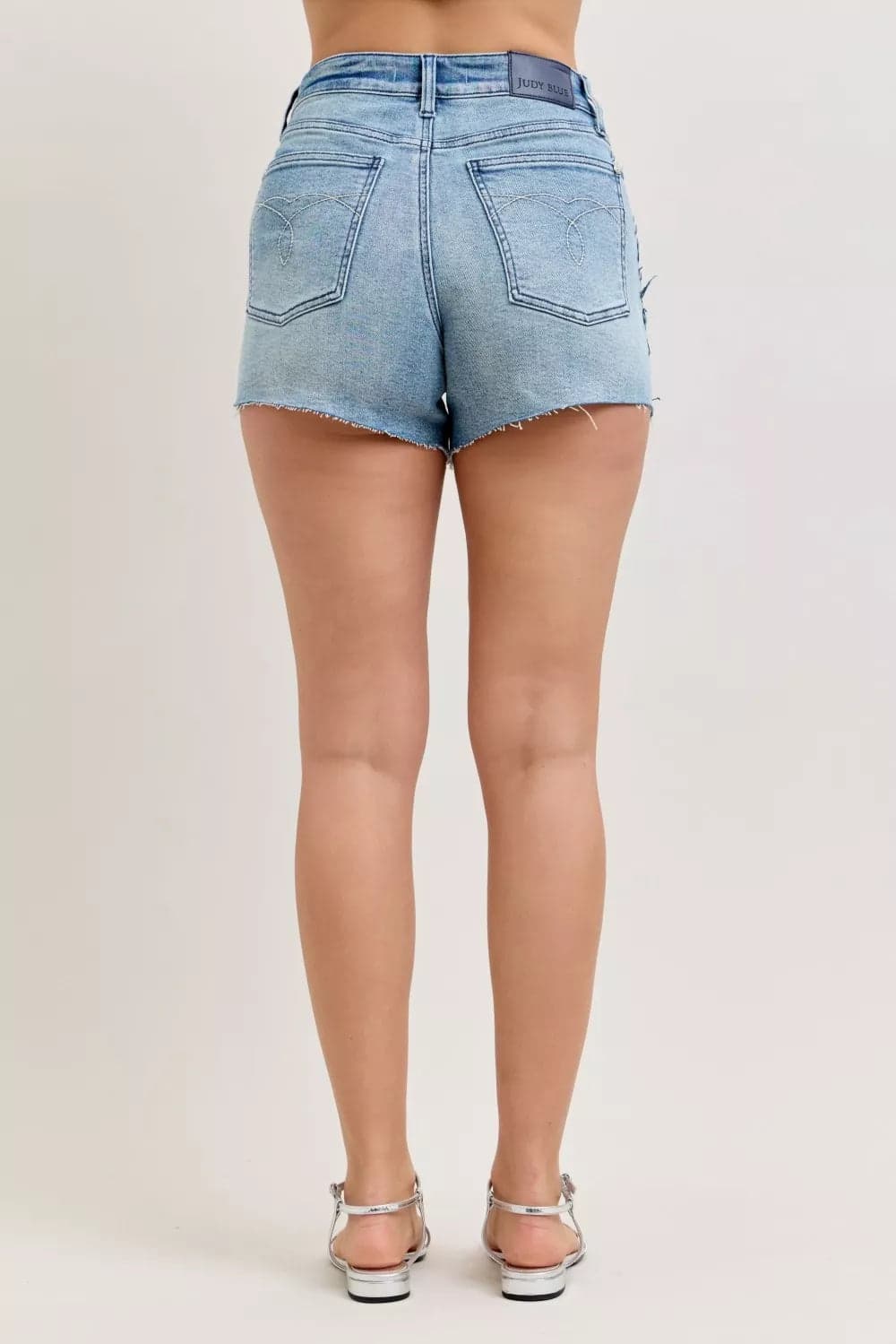 Judy Blue Hw Rigid Magic Cut Off Denim Shorts with Raw Side Seams - MD / S - Thumbnail 4