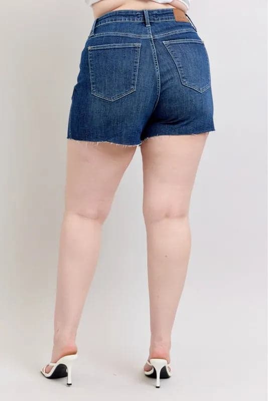 Judy Blue Full Size High Waist Criss-Cross Waistband Denim Shorts Plus Size - DK / S - Thumbnail 15