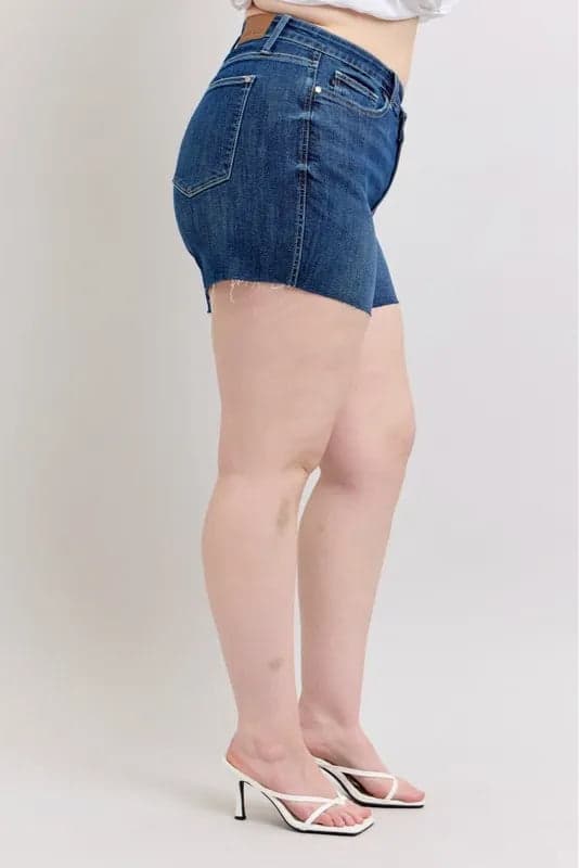 Judy Blue Full Size High Waist Criss-Cross Waistband Denim Shorts Plus Size - DK / S - Thumbnail 12