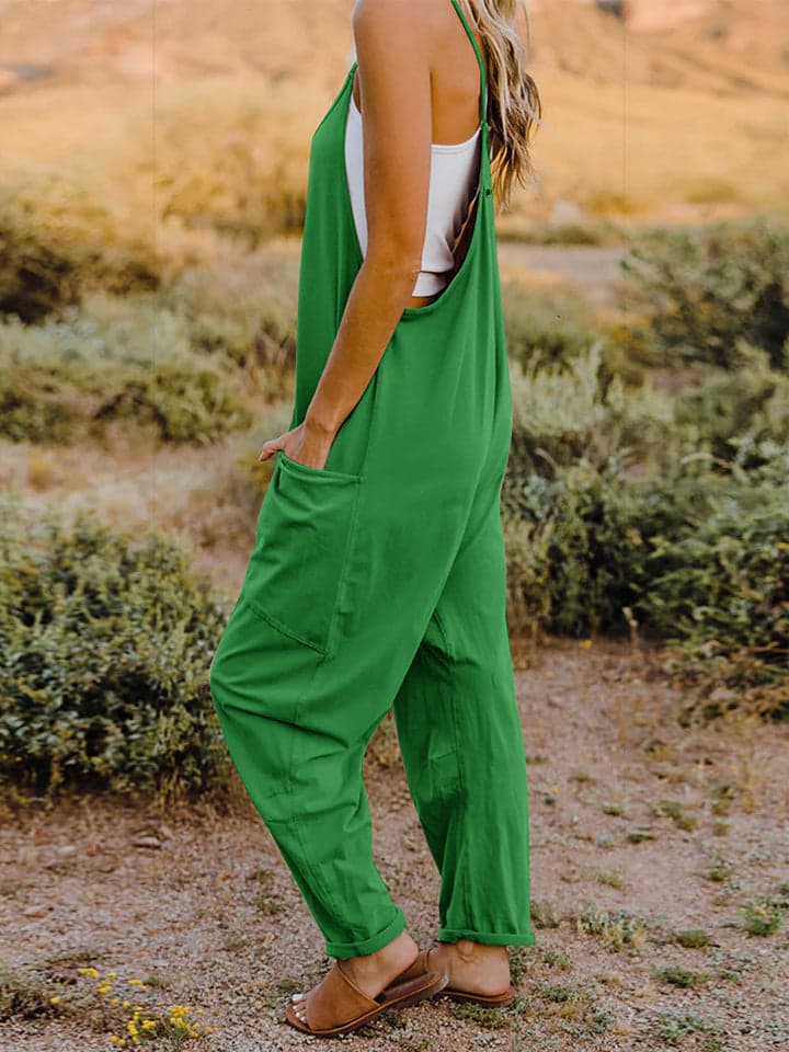 Double Take Full Size Sleeveless V-Neck Pocketed Jumpsuit - Orange / 3XL - Thumbnail 18