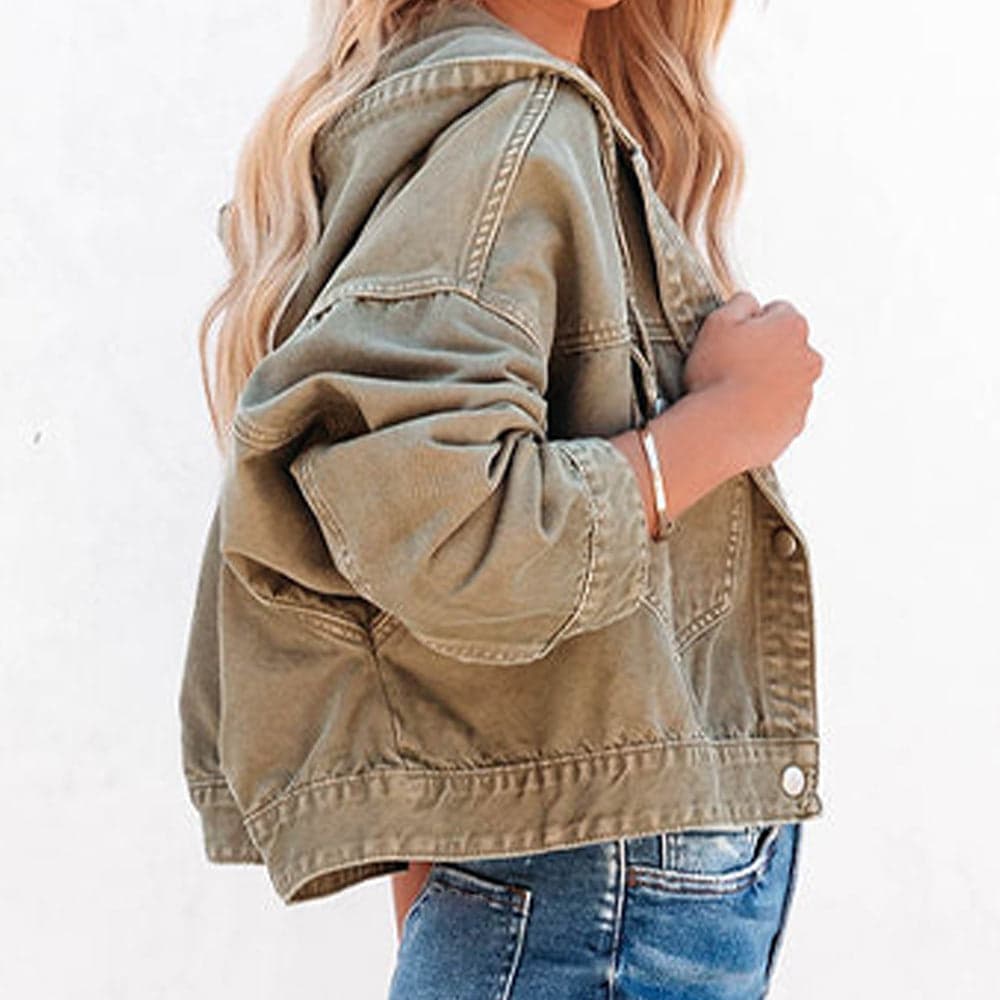 Hooded Dropped Shoulder Denim Jacket - Royal Blue / M - Thumbnail 11