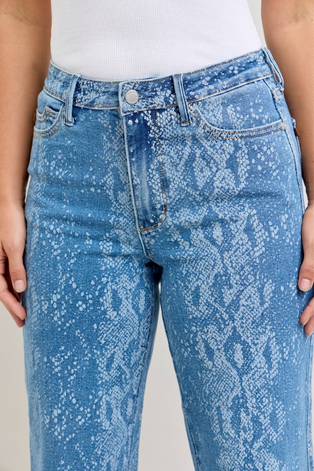 Judy Blue High Rise Ankle Wide Leg Jeans - PRINT / 0(24) - Thumbnail 5