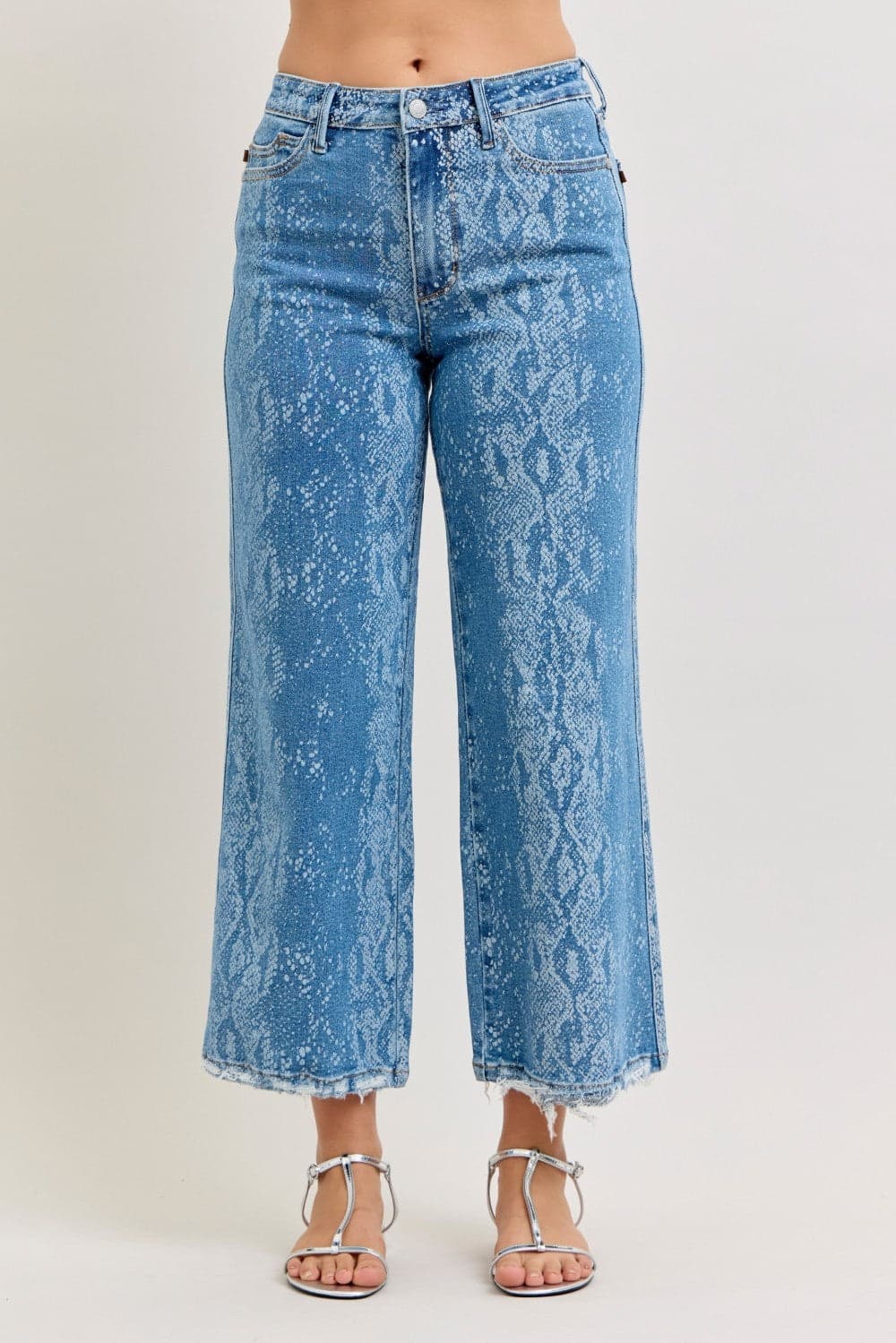 Judy Blue High Rise Ankle Wide Leg Jeans - PRINT / 9(29)