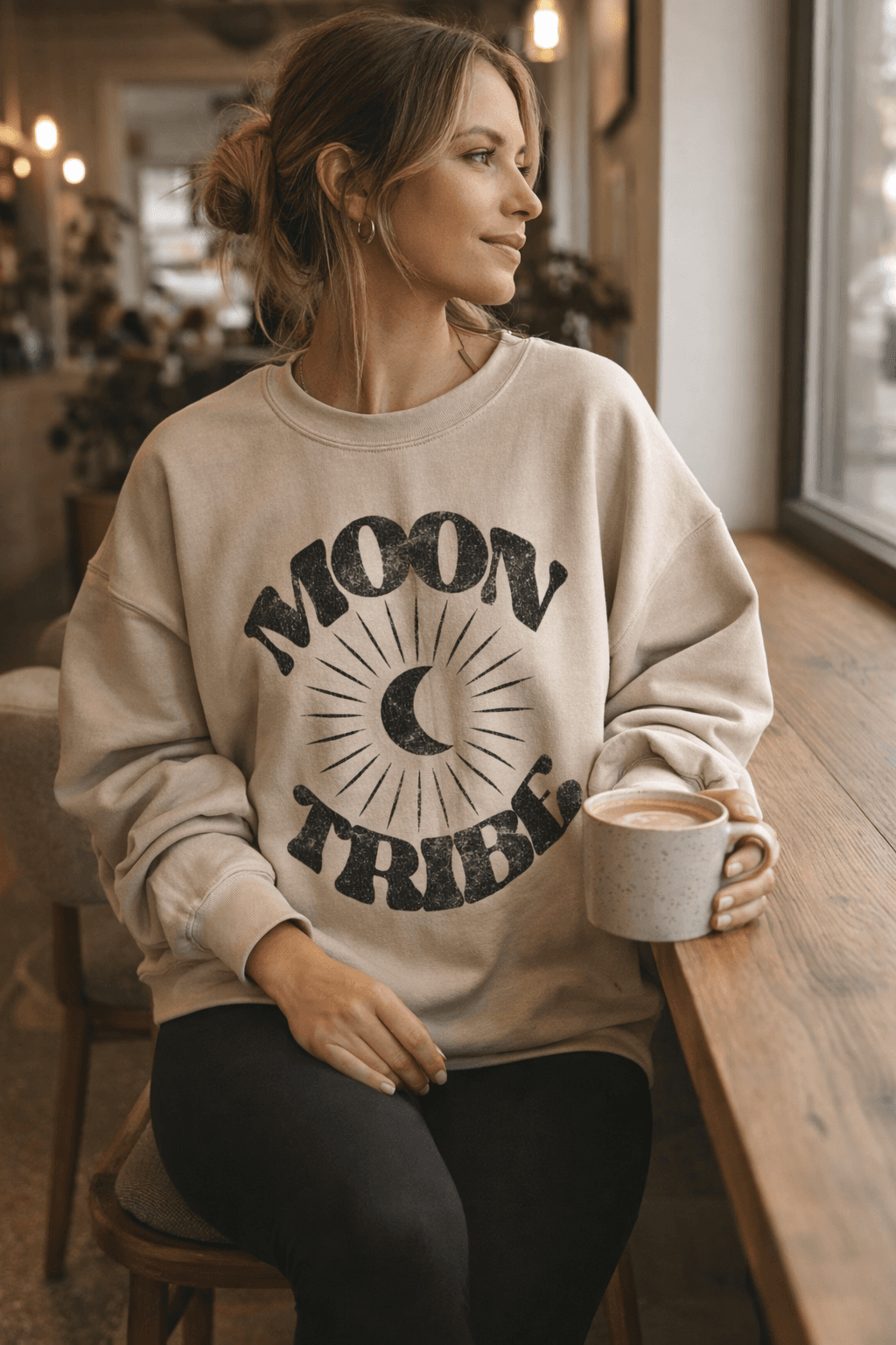 Lunar Essence Fleece Crew – Moon Tribe Graphic Sweatshirt - XXLarge - Thumbnail 2