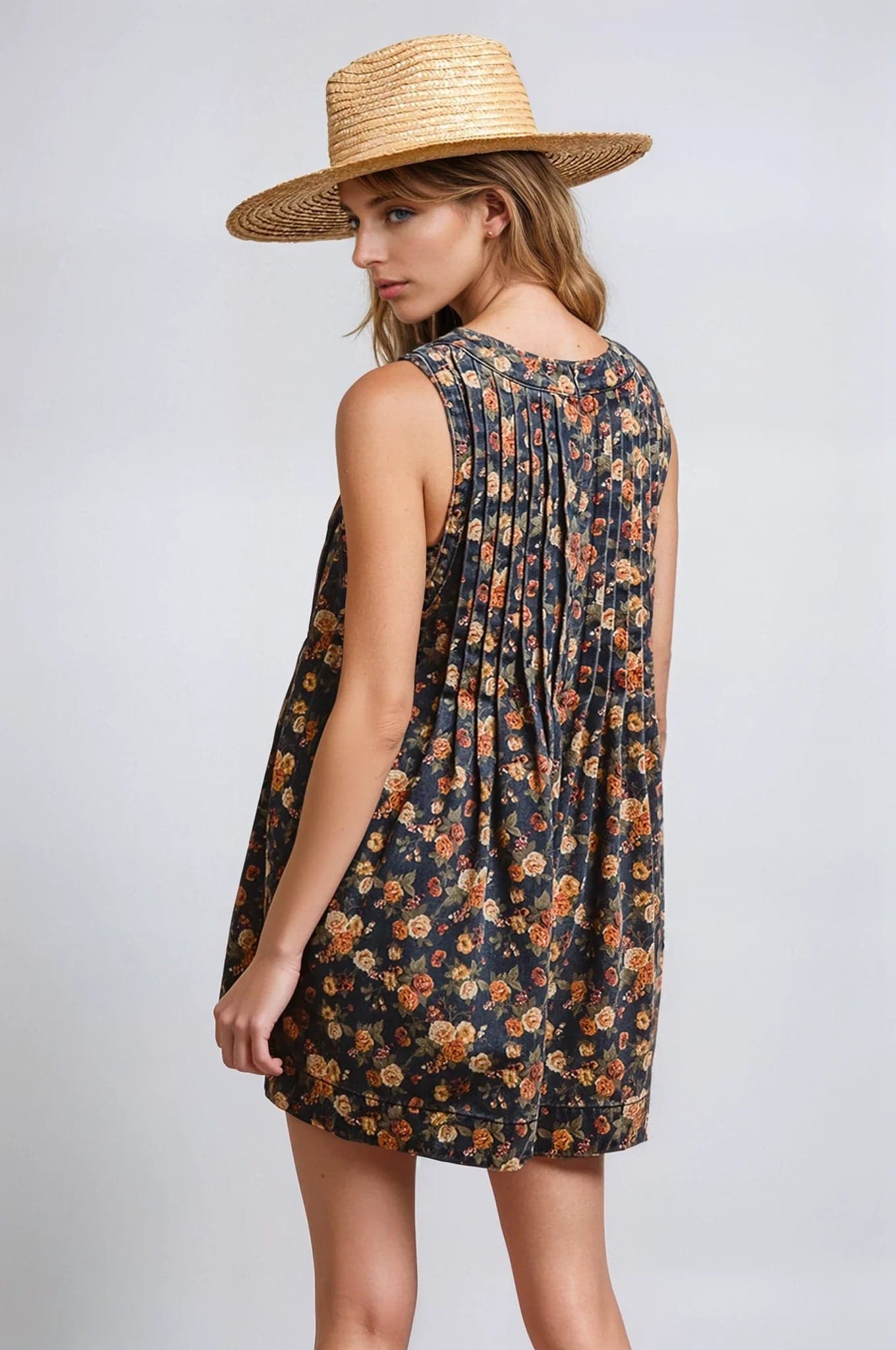 Vintage Bloom Denim Romper - Small - Thumbnail 3