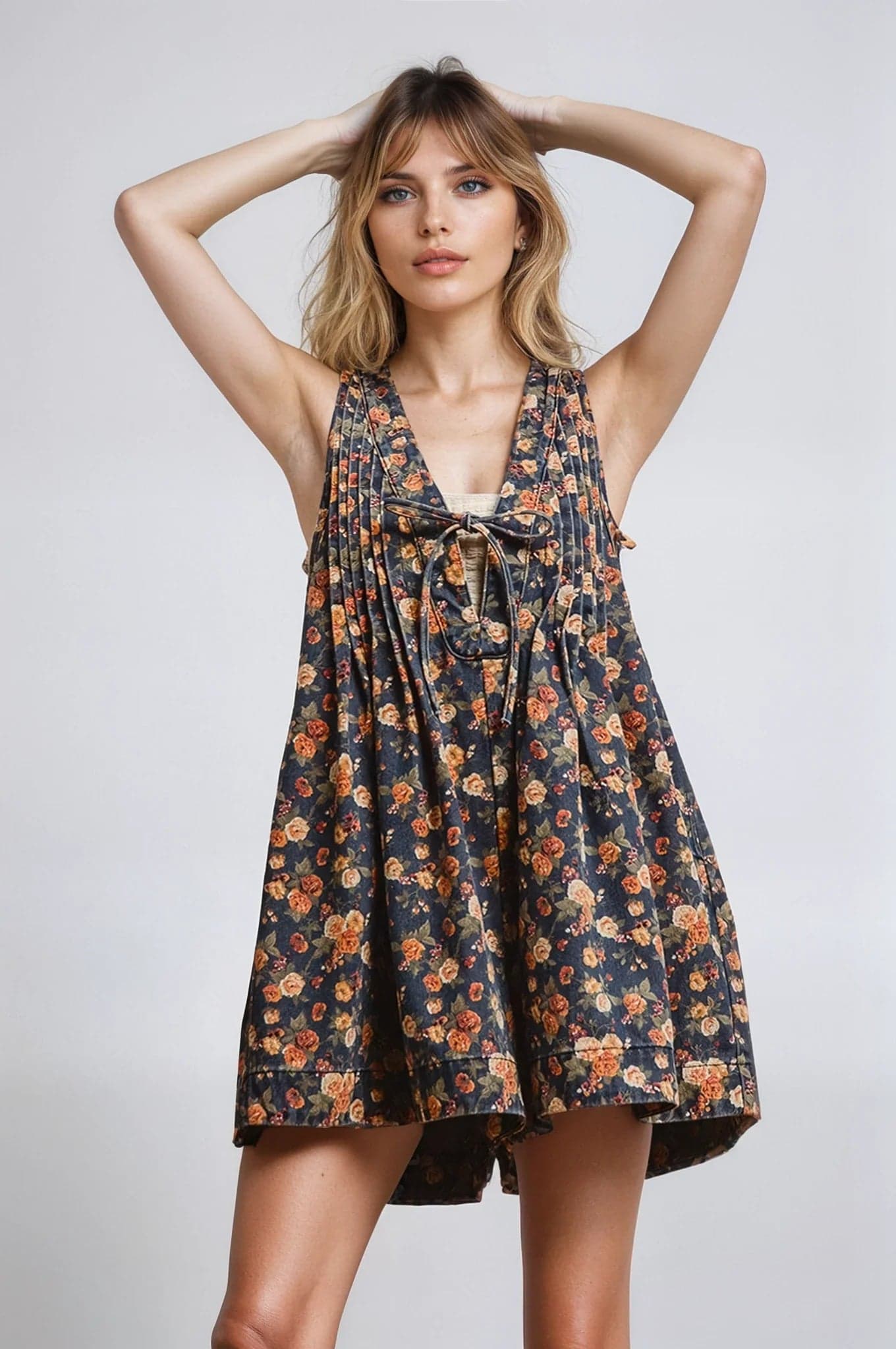 Vintage Bloom Denim Romper - Small - Thumbnail 2