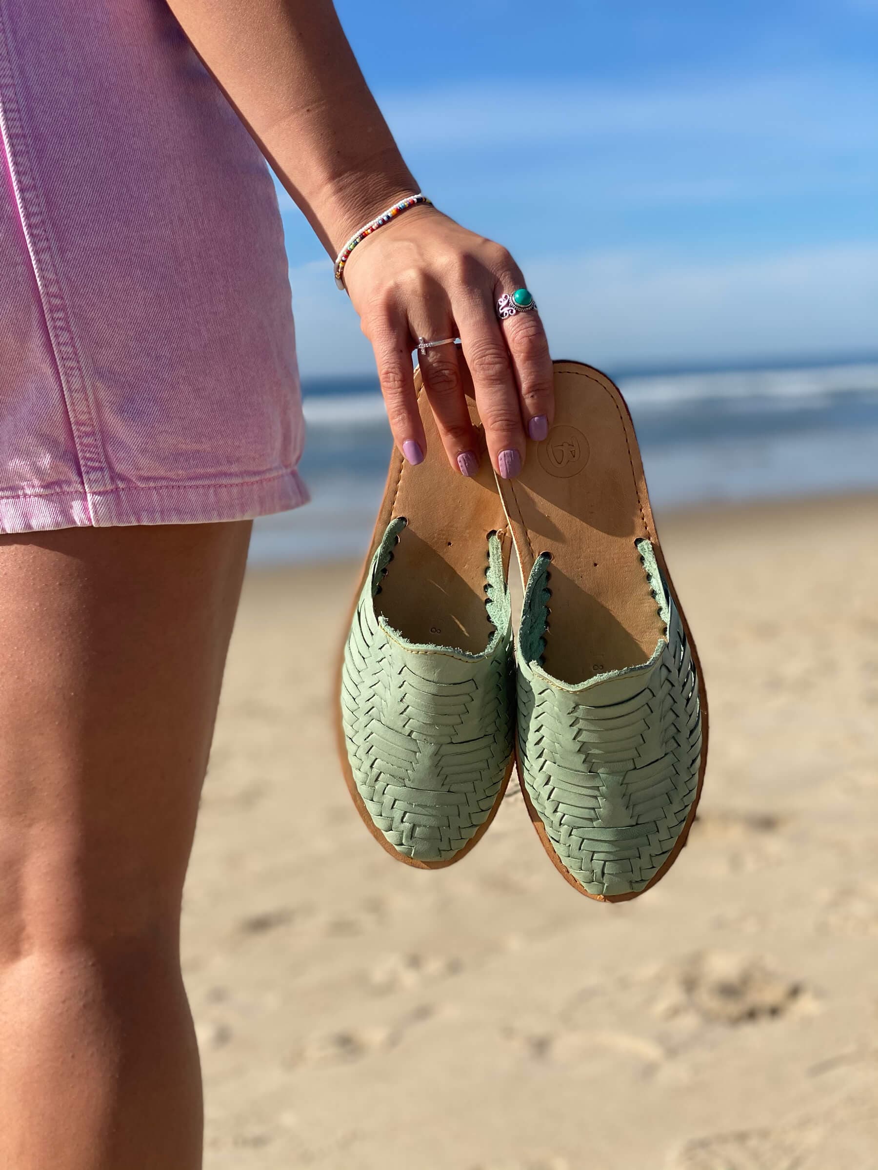 Marbella Huarache Slip-On Teal - 8 - Thumbnail 5