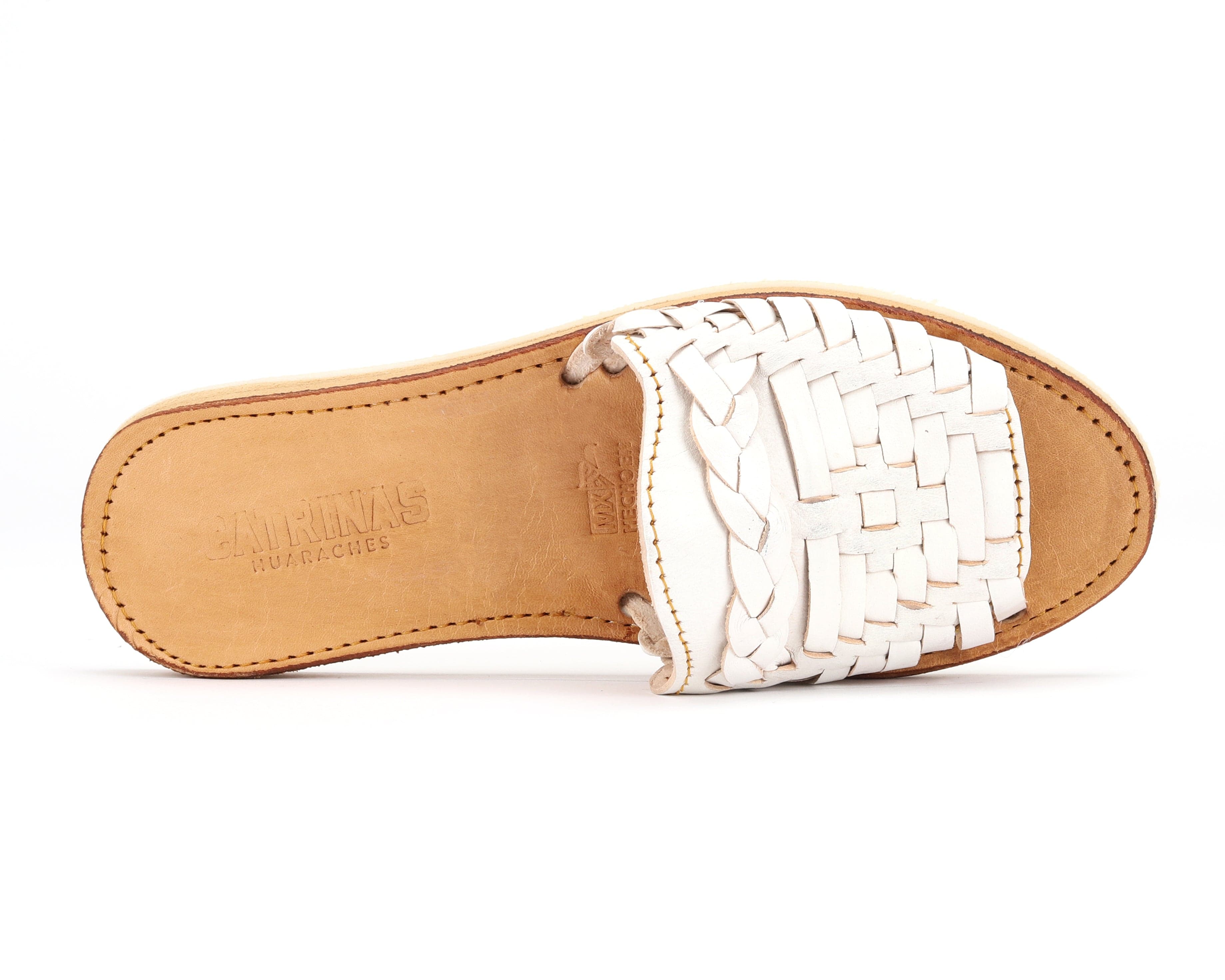 Huarache Peep-Toe Slides White - 10 - Thumbnail 4
