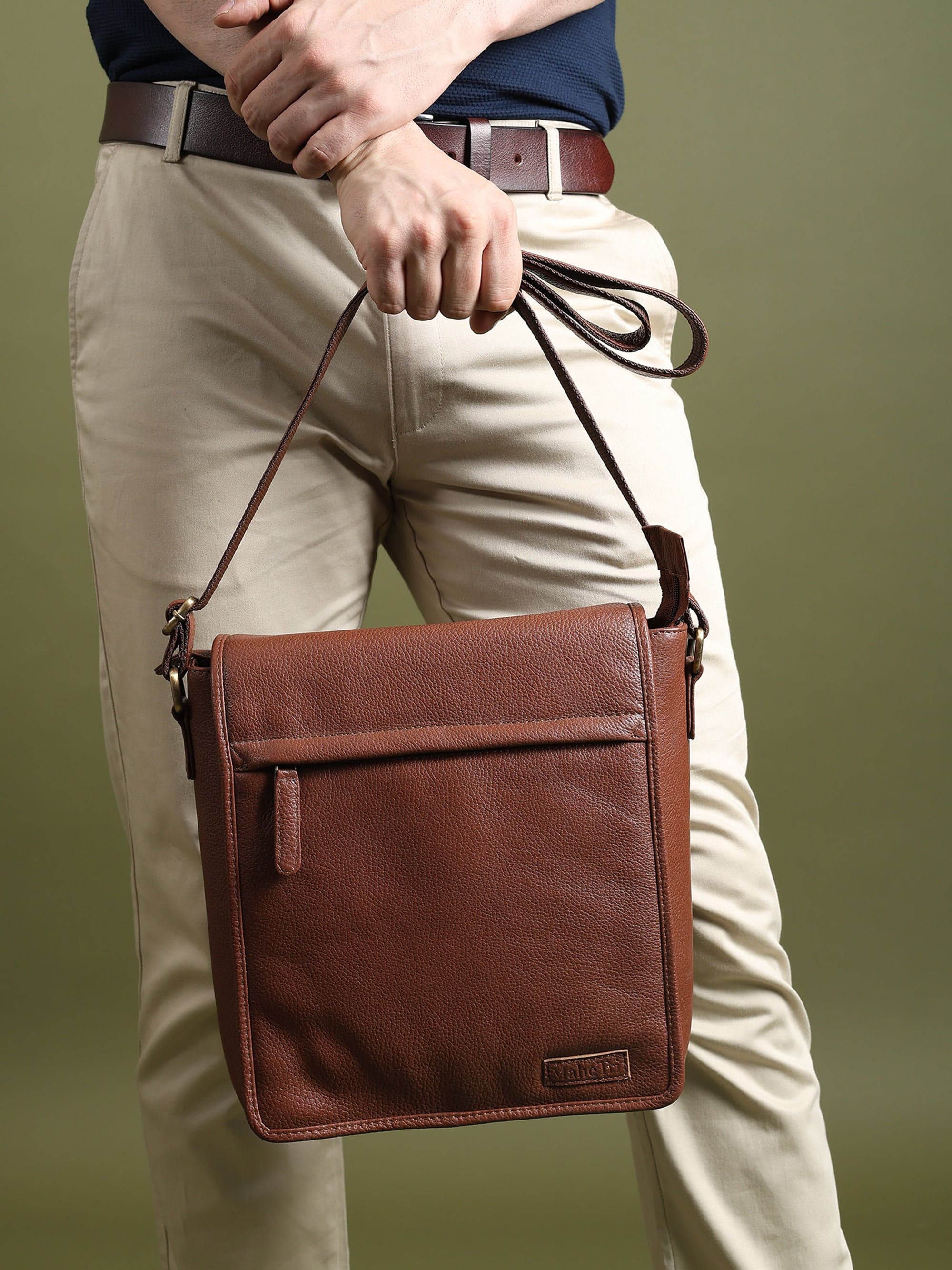 Leather Crossbody Bag for Travel Work - Thumbnail 6