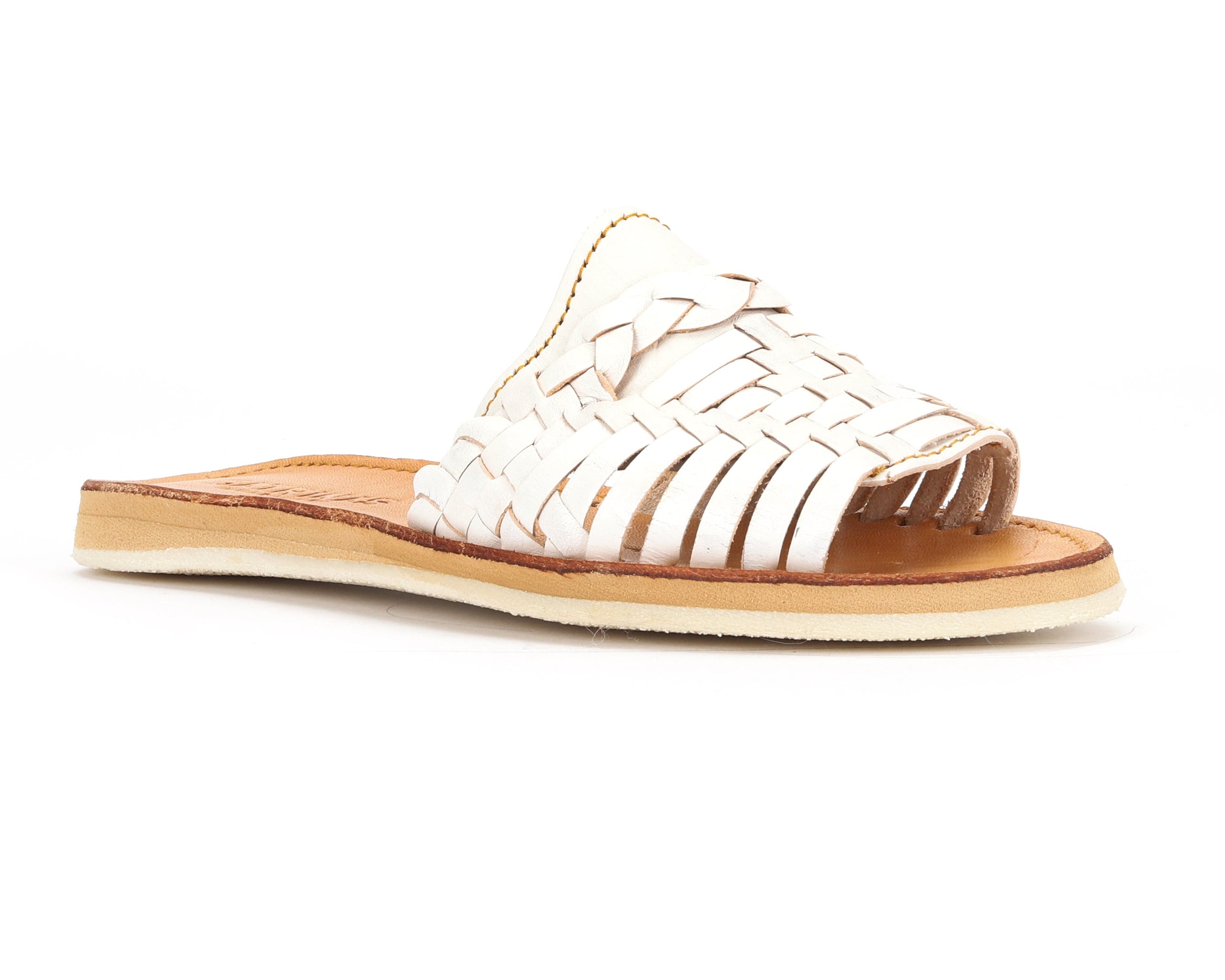 Huarache Peep-Toe Slides White - 11 - Thumbnail 2