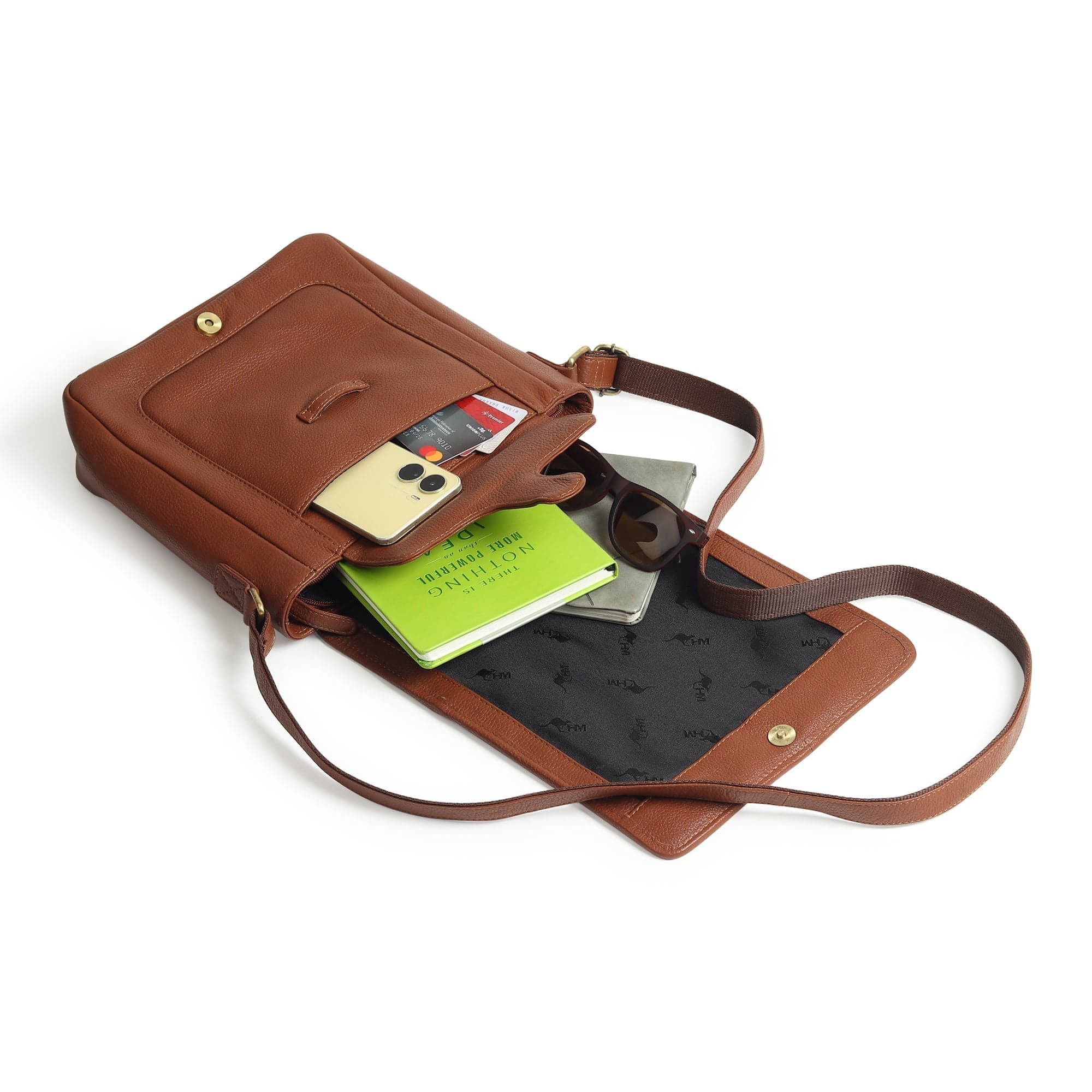 Leather Crossbody Bag for Travel Work - Thumbnail 9