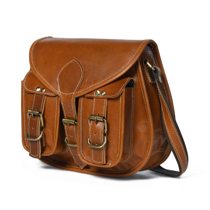 2-Pocket Leather Sling For Women - Thumbnail 6