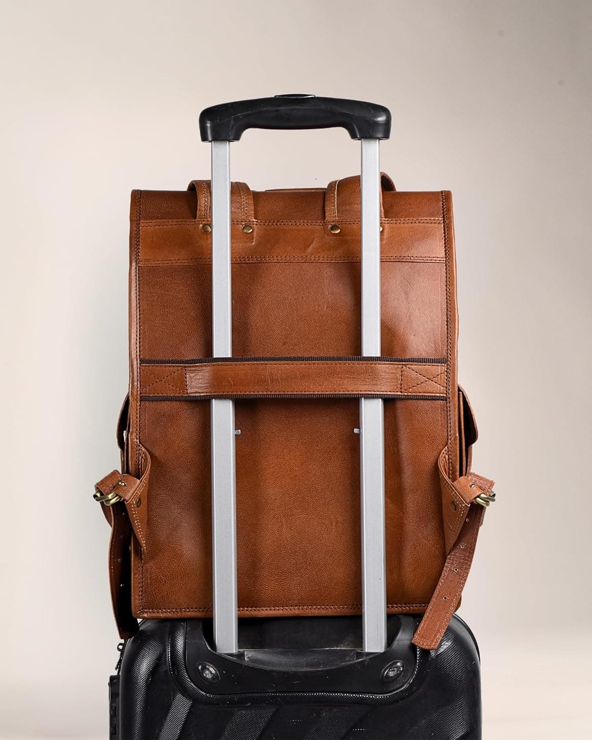 Vintage Leather Backpack Rucksack - Thumbnail 8