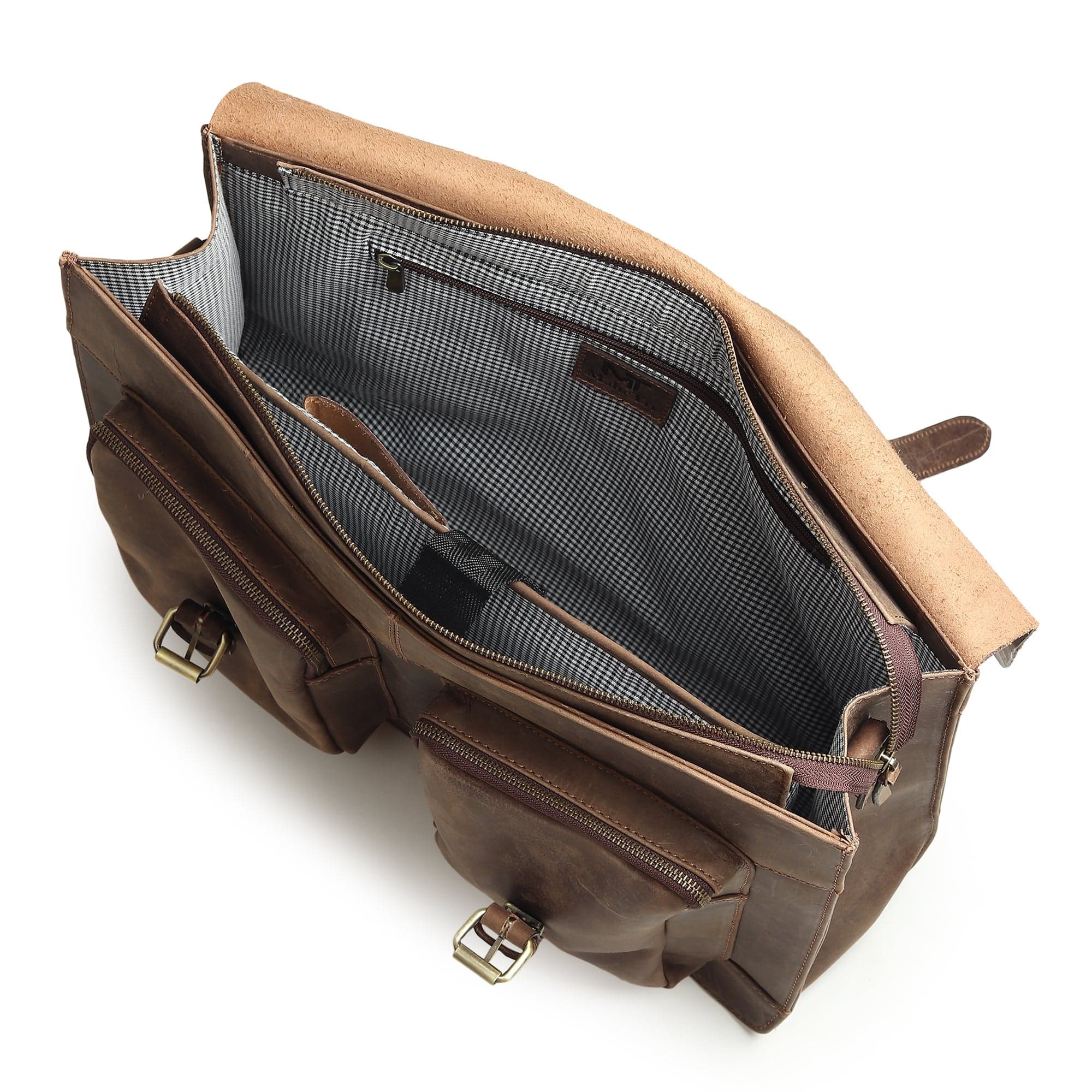 Buffalo Leather Messenger Bag - 15 Inch - Thumbnail 5