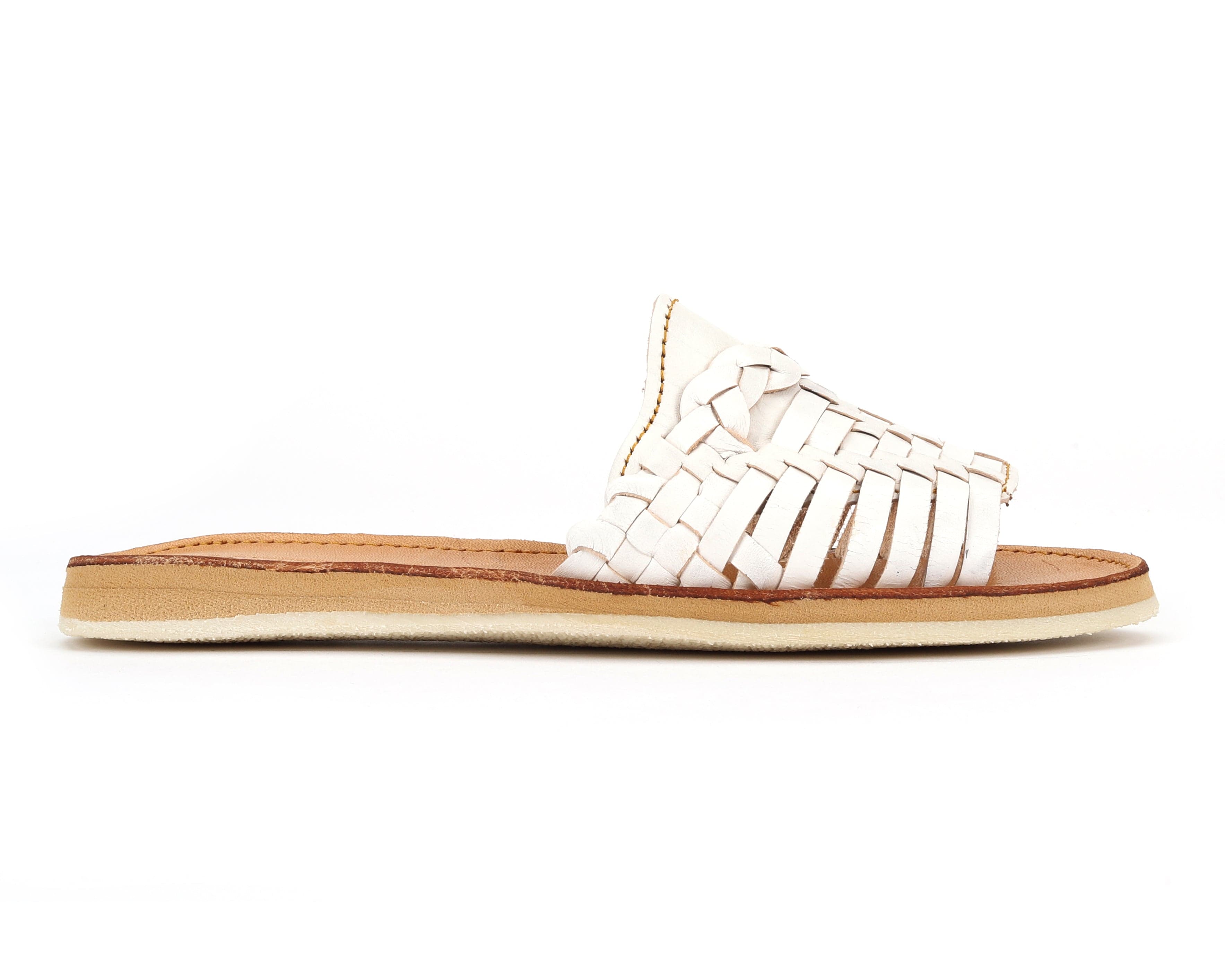 Huarache Peep-Toe Slides White - 10 - Thumbnail 3