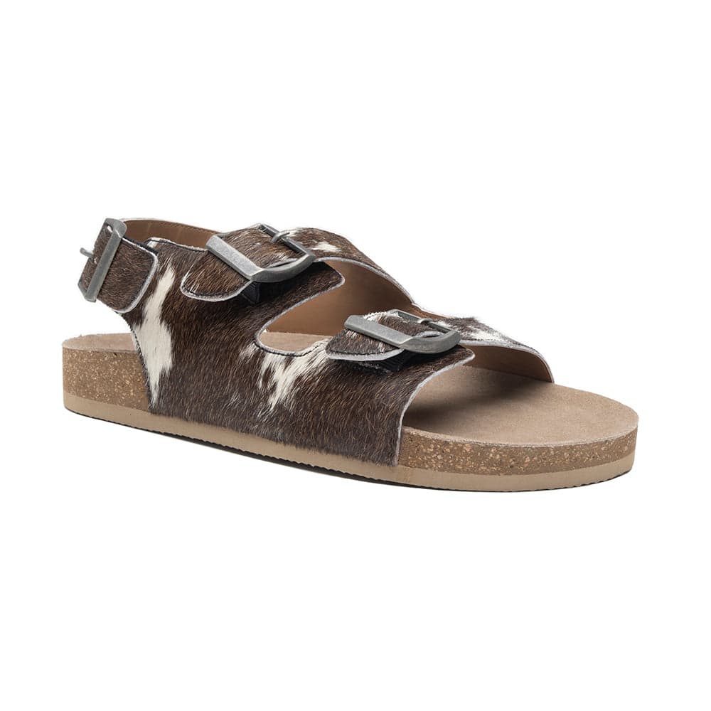 Mountain Path Leather Sandals In Dark & Light Hair-On Hide - 9 - Thumbnail 5
