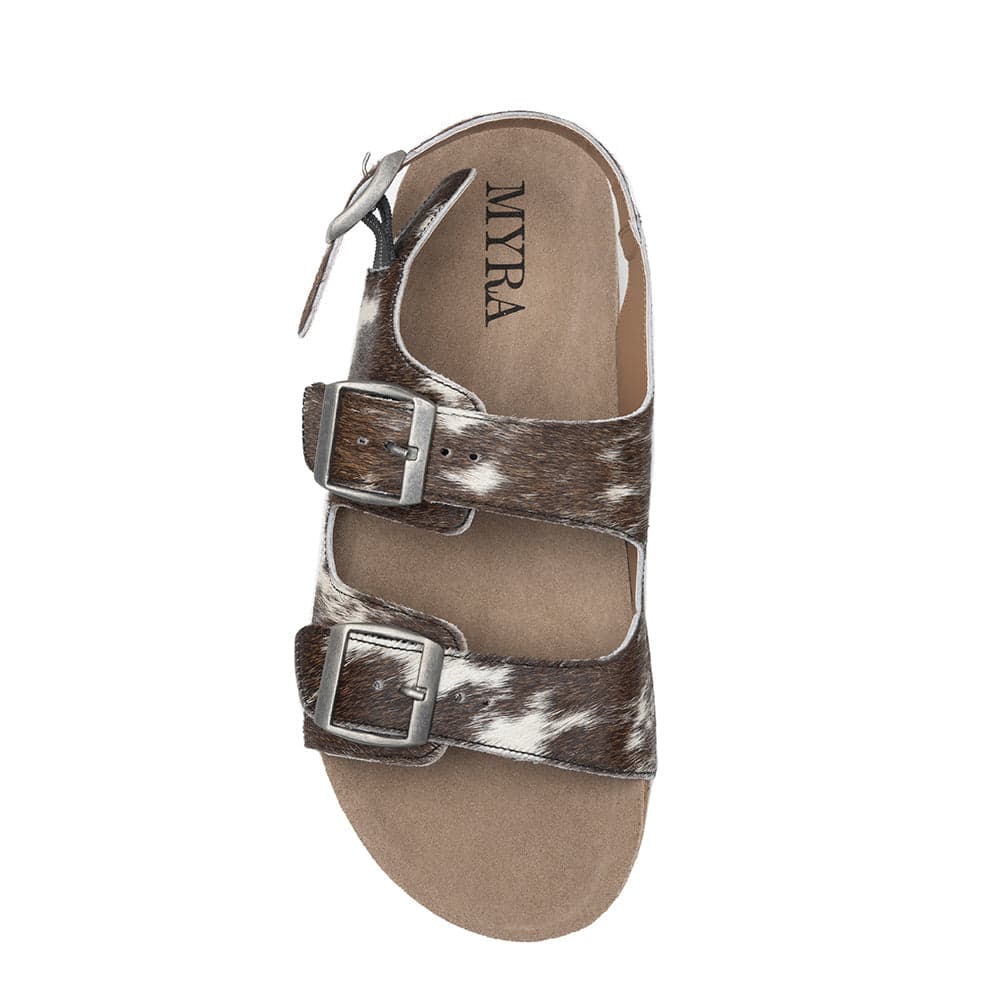 Mountain Path Leather Sandals In Dark & Light Hair-On Hide - 11 - Thumbnail 3